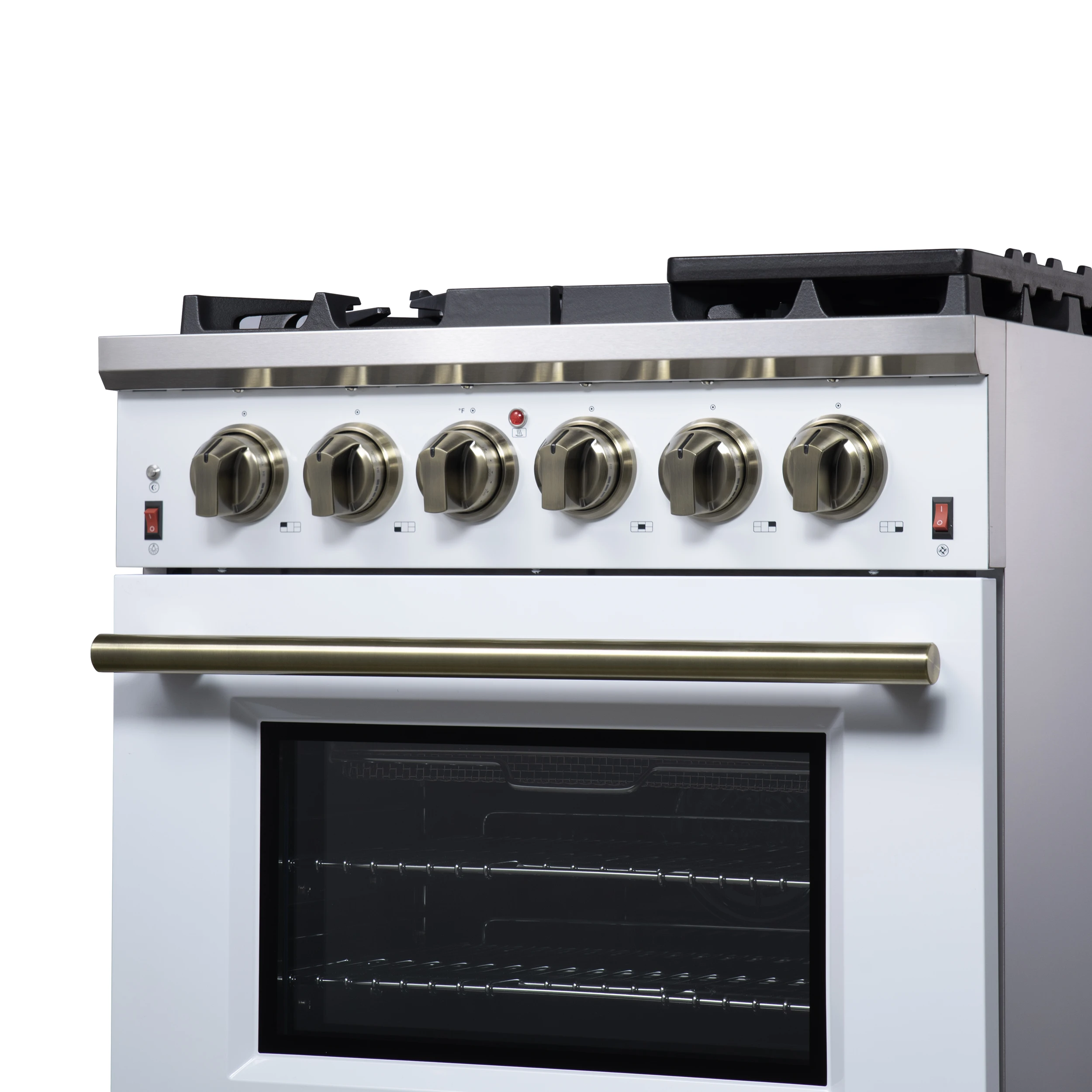 Massimo 30-Inch White Freestanding Gas Range, 5 Burners, True Convection Oven FFSGS623930WHT