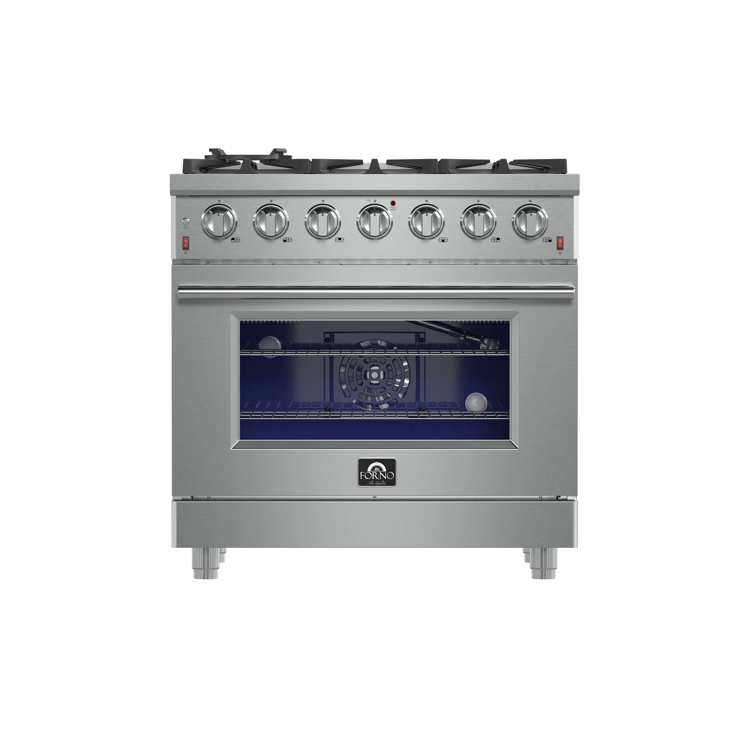 Massimo 36-Inch Freestanding Gas Range, 6 Sealed Burners, Convection Oven, Energy Efficient FFSGS623936