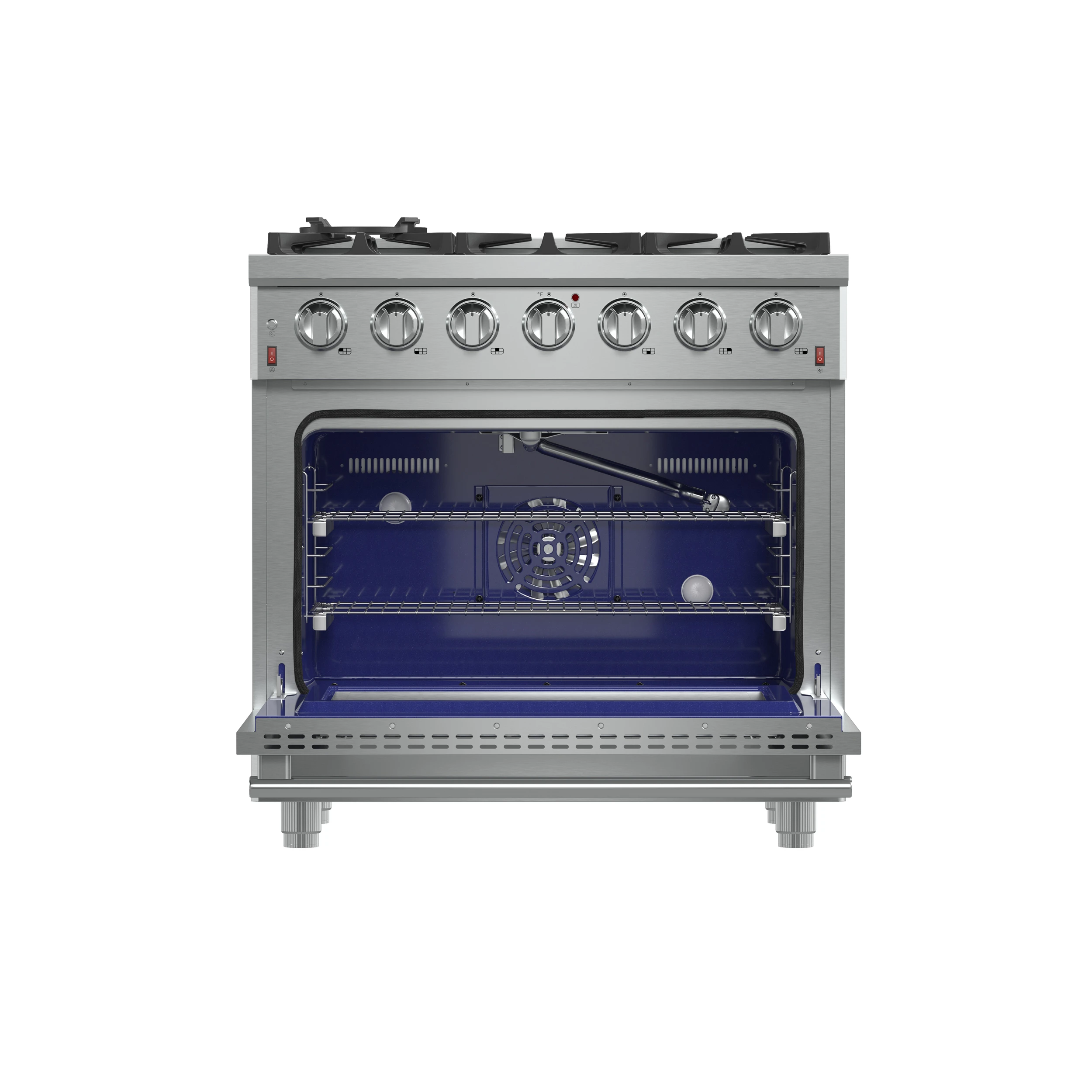 Massimo 36-Inch Freestanding Gas Range, 6 Sealed Burners, Convection Oven, Energy Efficient FFSGS623936