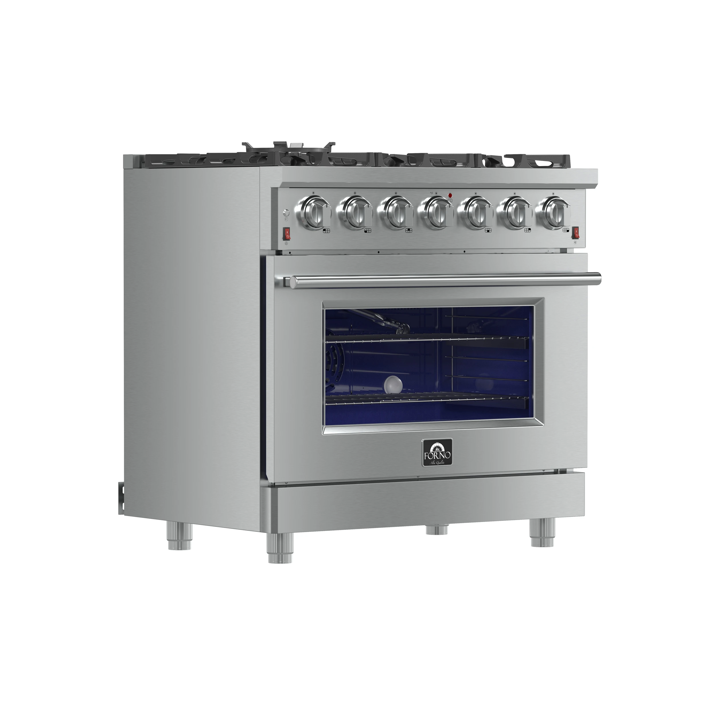 Massimo 36-Inch Freestanding Gas Range, 6 Sealed Burners, Convection Oven, Energy Efficient FFSGS623936