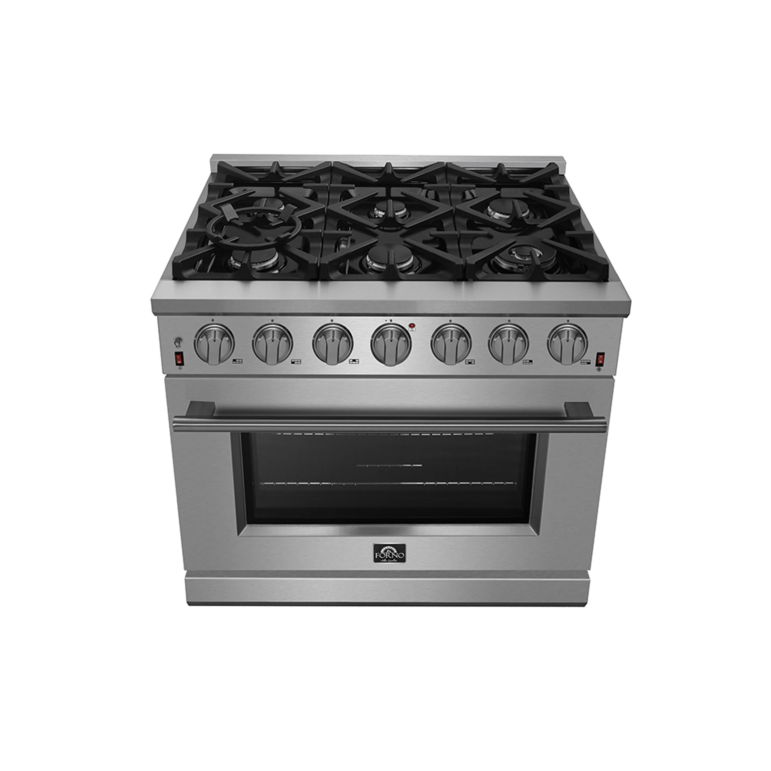 Massimo 36-Inch Freestanding Gas Range, 6 Sealed Burners, Convection Oven, Energy Efficient FFSGS623936