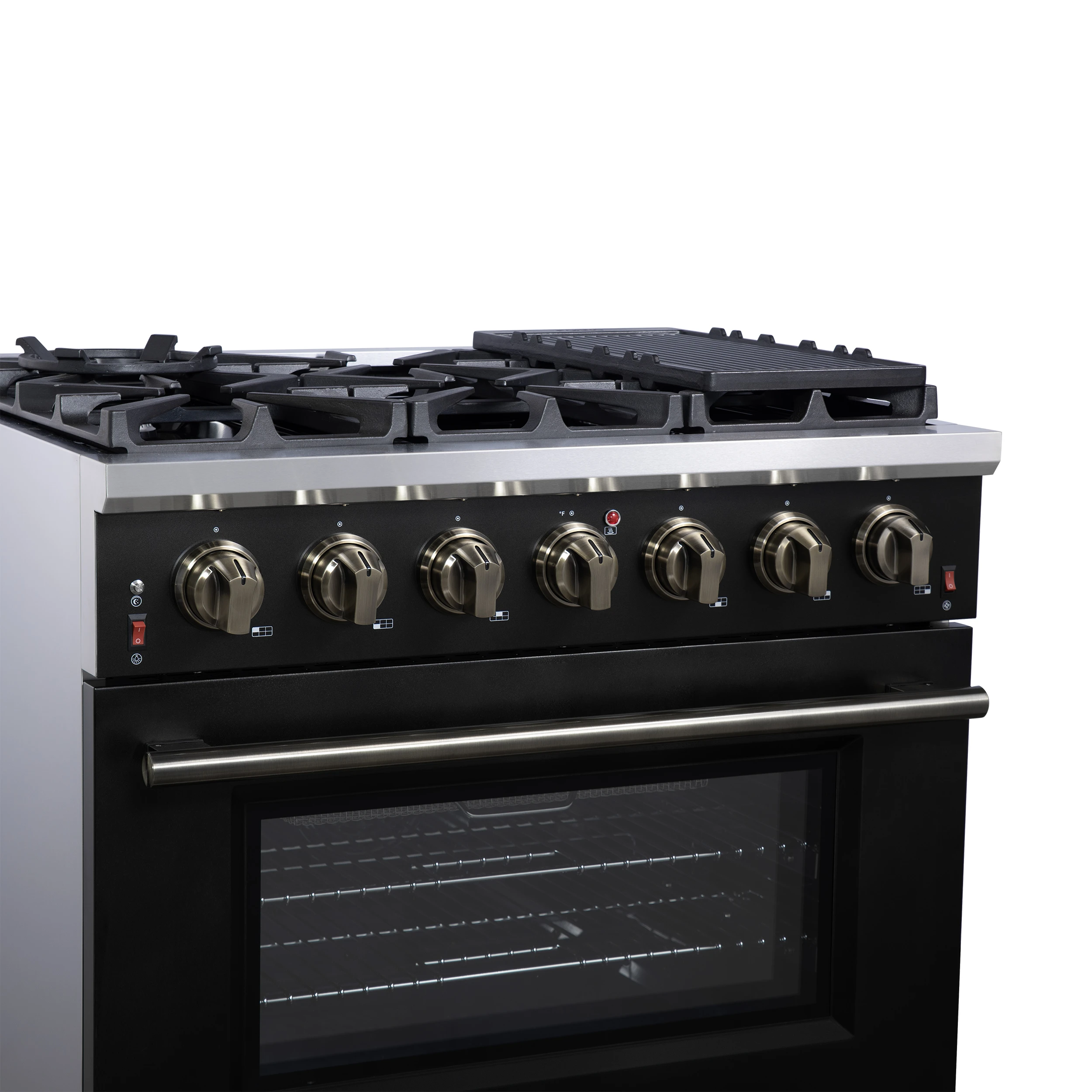 Massimo 36-Inch Black Freestanding Gas Range, 6 Sealed Burners, Convection Oven, Energy Efficient FFSGS623936BLK