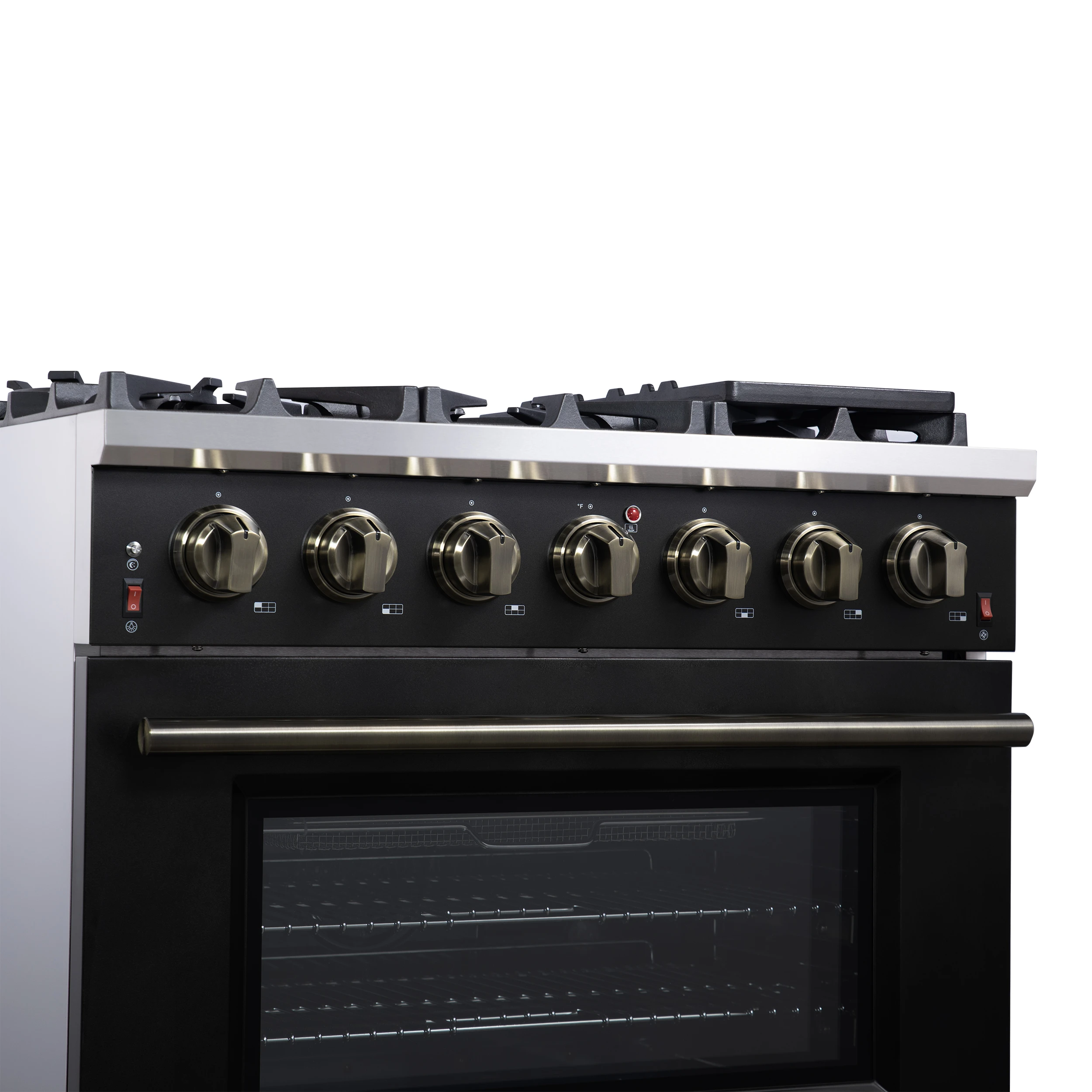 Massimo 36-Inch Black Freestanding Gas Range, 6 Sealed Burners, Convection Oven, Energy Efficient FFSGS623936BLK