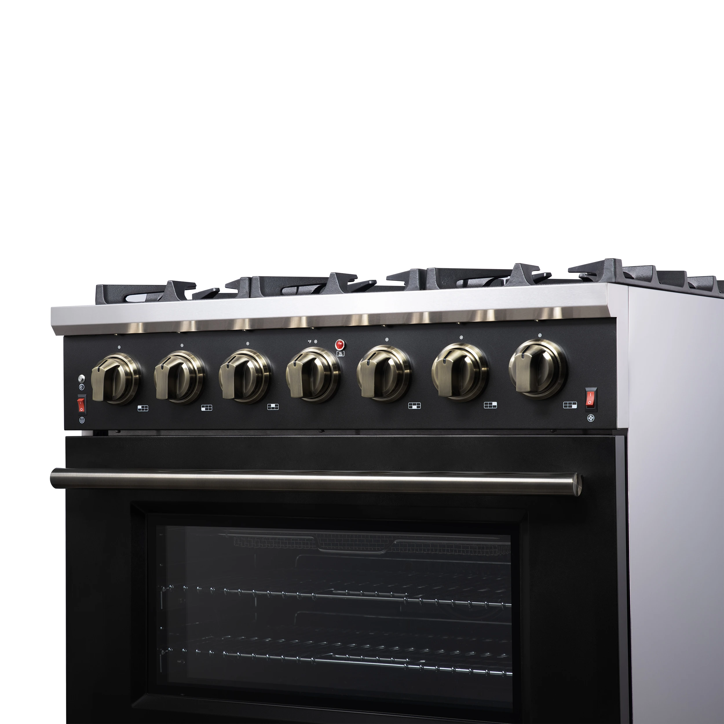 Massimo 36-Inch Black Freestanding Gas Range, 6 Sealed Burners, Convection Oven, Energy Efficient FFSGS623936BLK