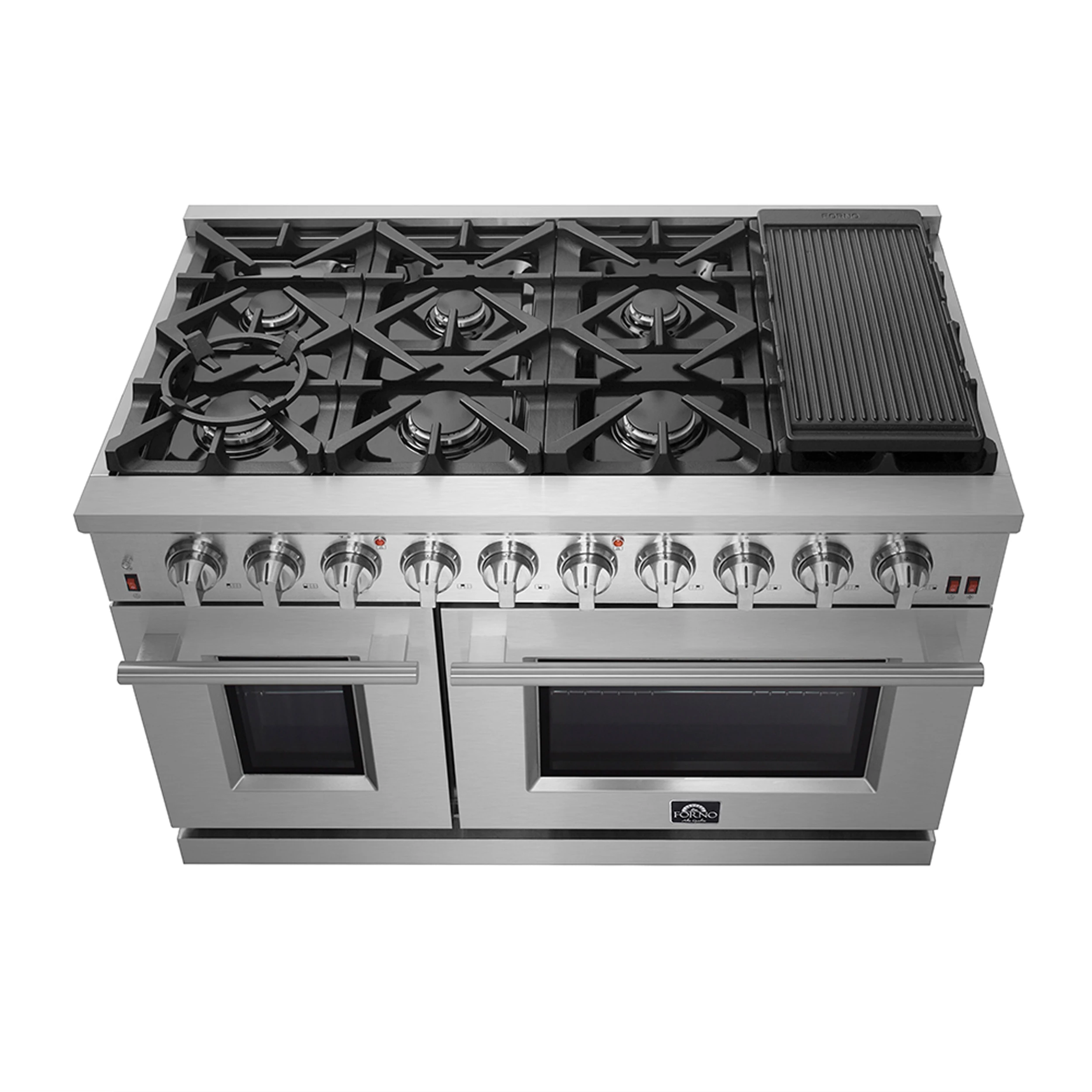Massimo 48-Inch Freestanding Gas Range, 8 Burners, True Convection Oven FFSGS623948