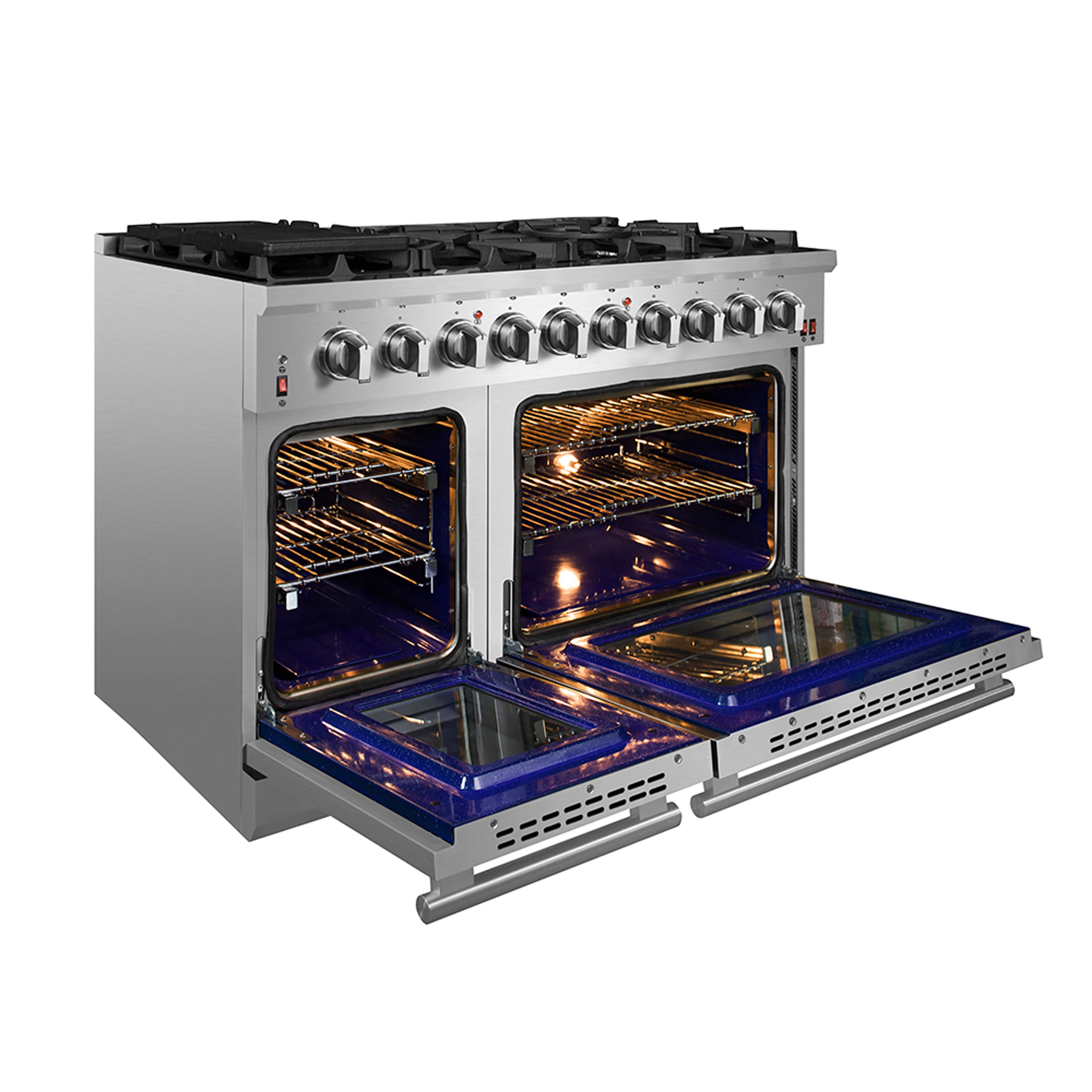 Massimo 48-Inch Freestanding Gas Range, 8 Burners, True Convection Oven FFSGS623948