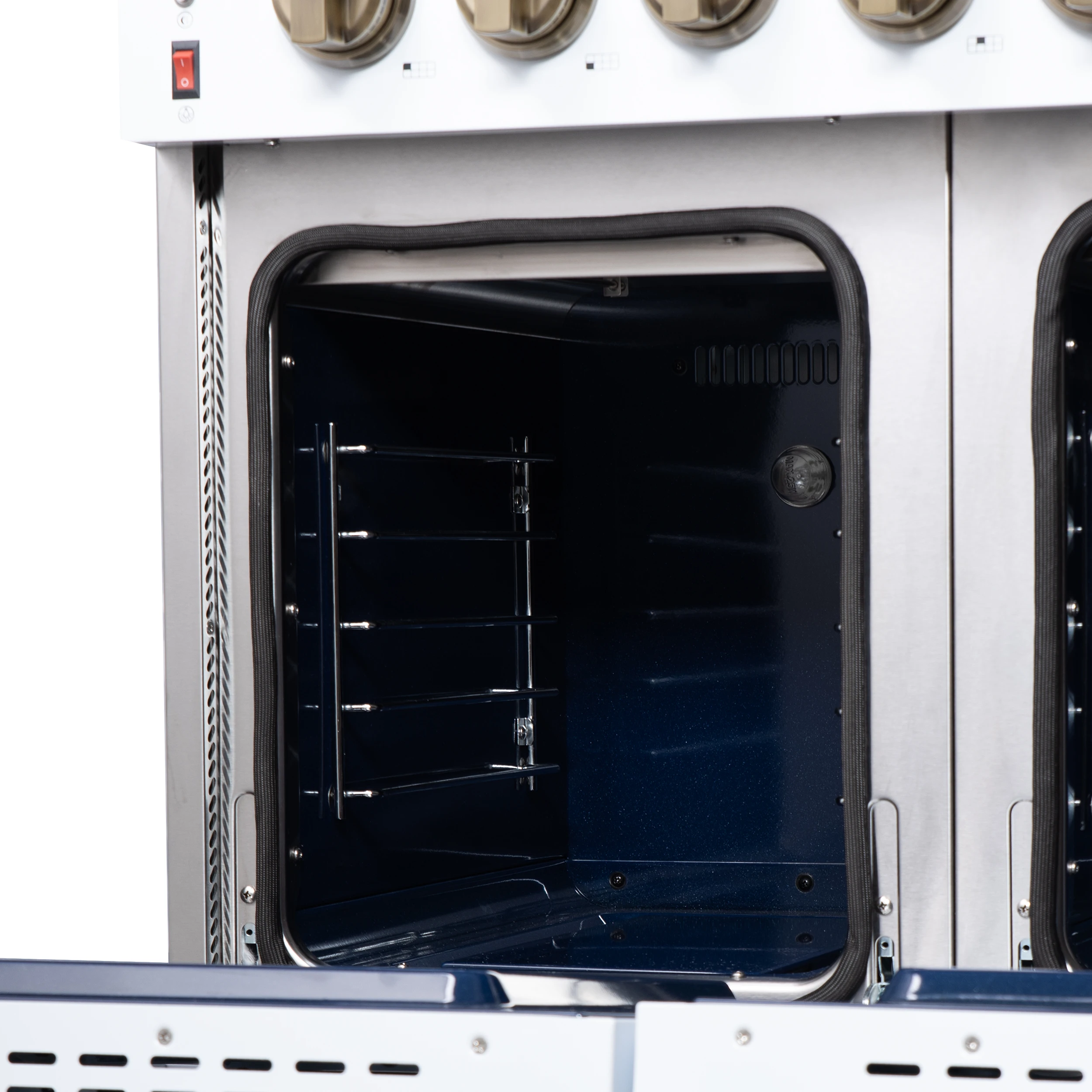 Massimo 48-Inch White Freestanding Gas Range, 8 Burners, True Convection Oven FFSGS623948WHT