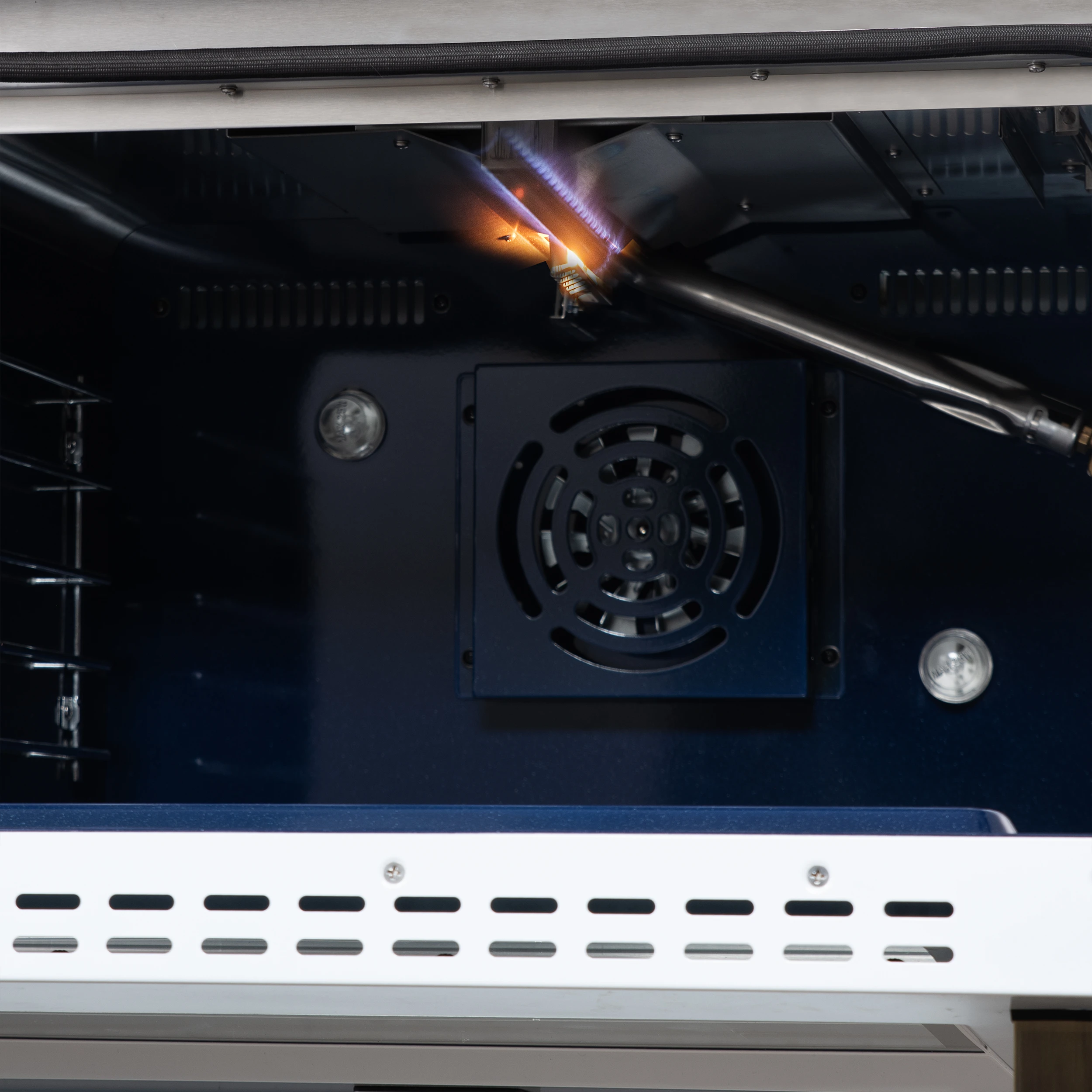 Massimo 48-Inch White Freestanding Gas Range, 8 Burners, True Convection Oven FFSGS623948WHT