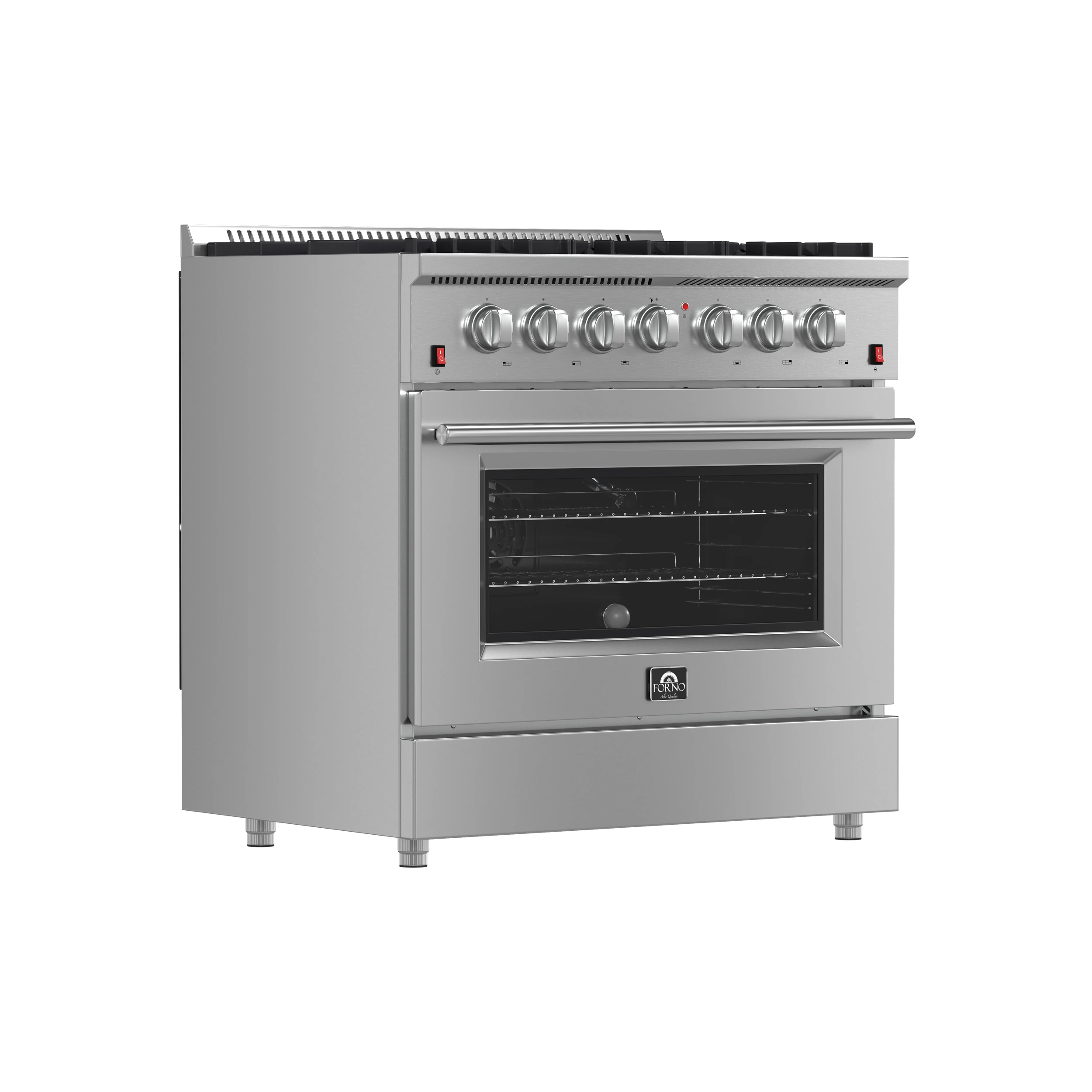 Galiano 36-Inch Freestanding Gas Range, Stainless Steel, 6 Burners, Energy Efficient FFSGS624436