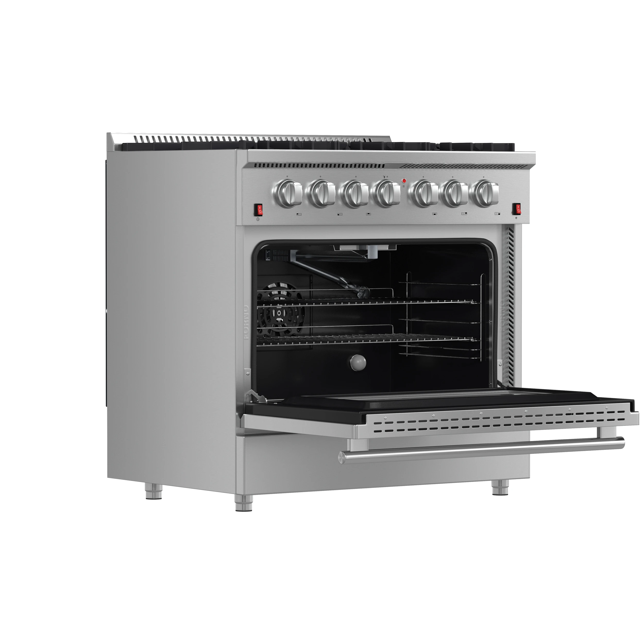 Galiano 36-Inch Freestanding Gas Range, Stainless Steel, 6 Burners, Energy Efficient FFSGS624436