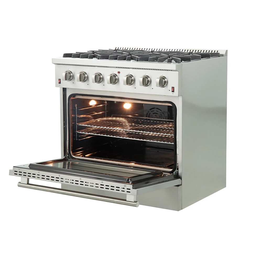 Galiano 36-Inch Freestanding Gas Range, Stainless Steel, 6 Burners, Energy Efficient FFSGS624436