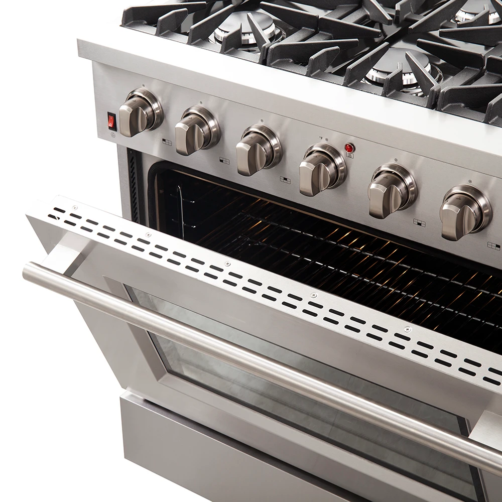 Galiano 36-Inch Freestanding Gas Range, Stainless Steel, 6 Burners, Energy Efficient FFSGS624436