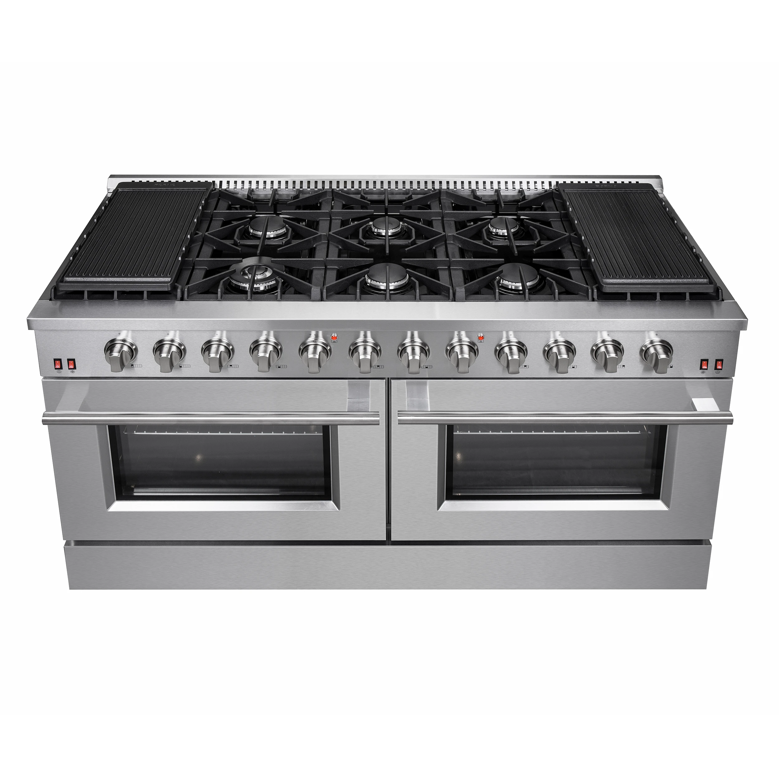 Galiano 60-Inch Freestanding Gas Range, 10 Burners, Double Ovens, Griddle, Energy Efficient FFSGS624460