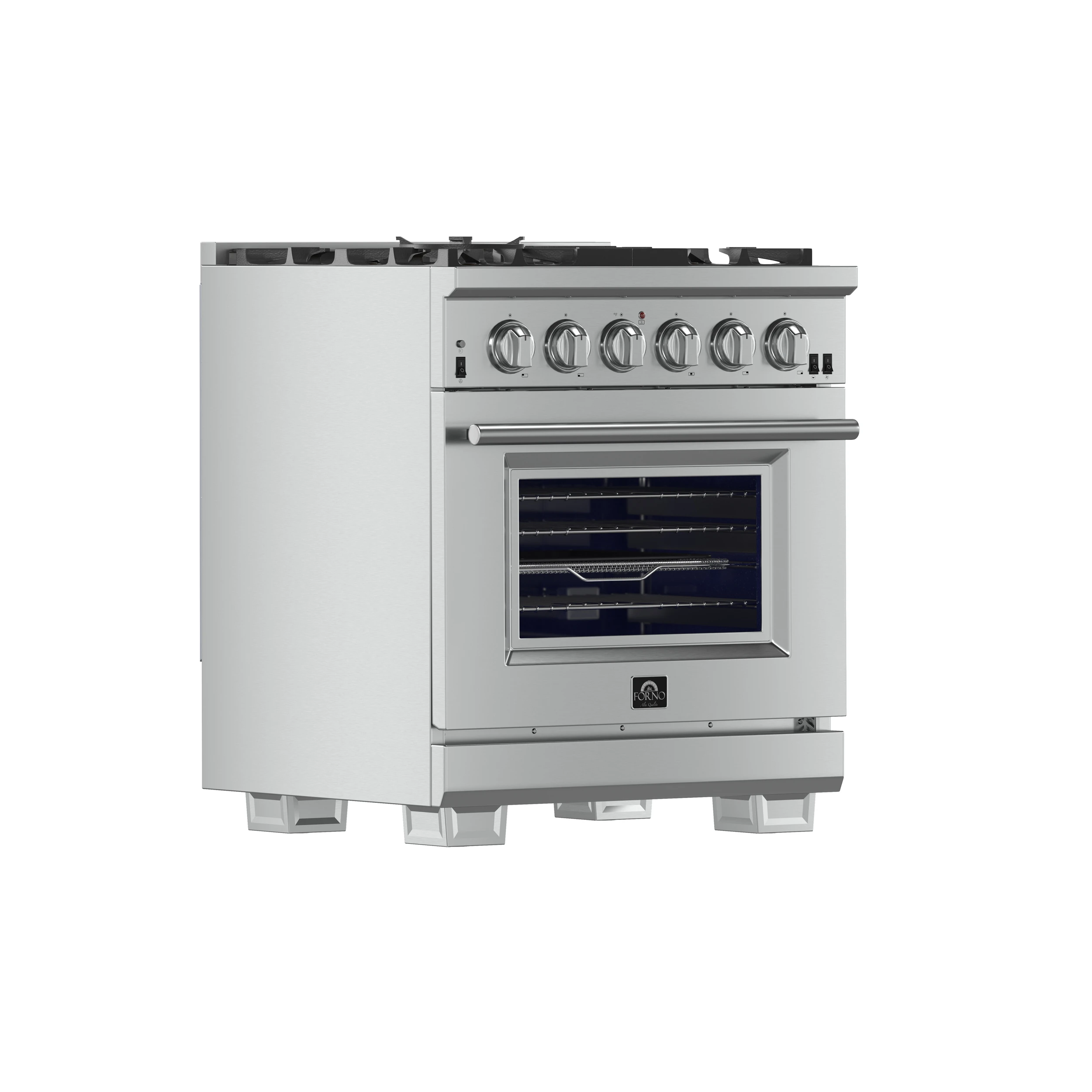 Capriasca 30-Inch Freestanding Gas Range, 4 Burners, True Convection Oven FFSGS626030