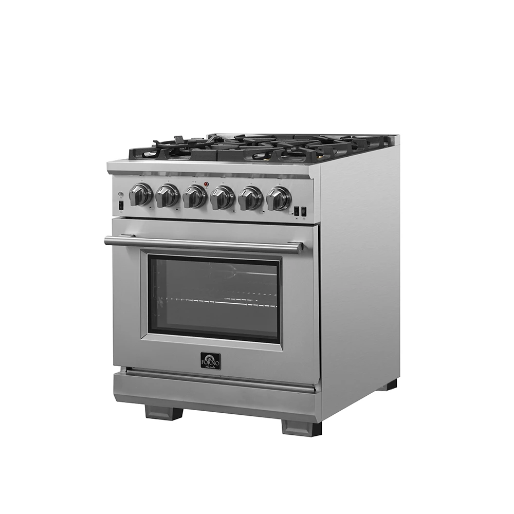 Capriasca 30-Inch Freestanding Gas Range, 4 Burners, True Convection Oven FFSGS626030