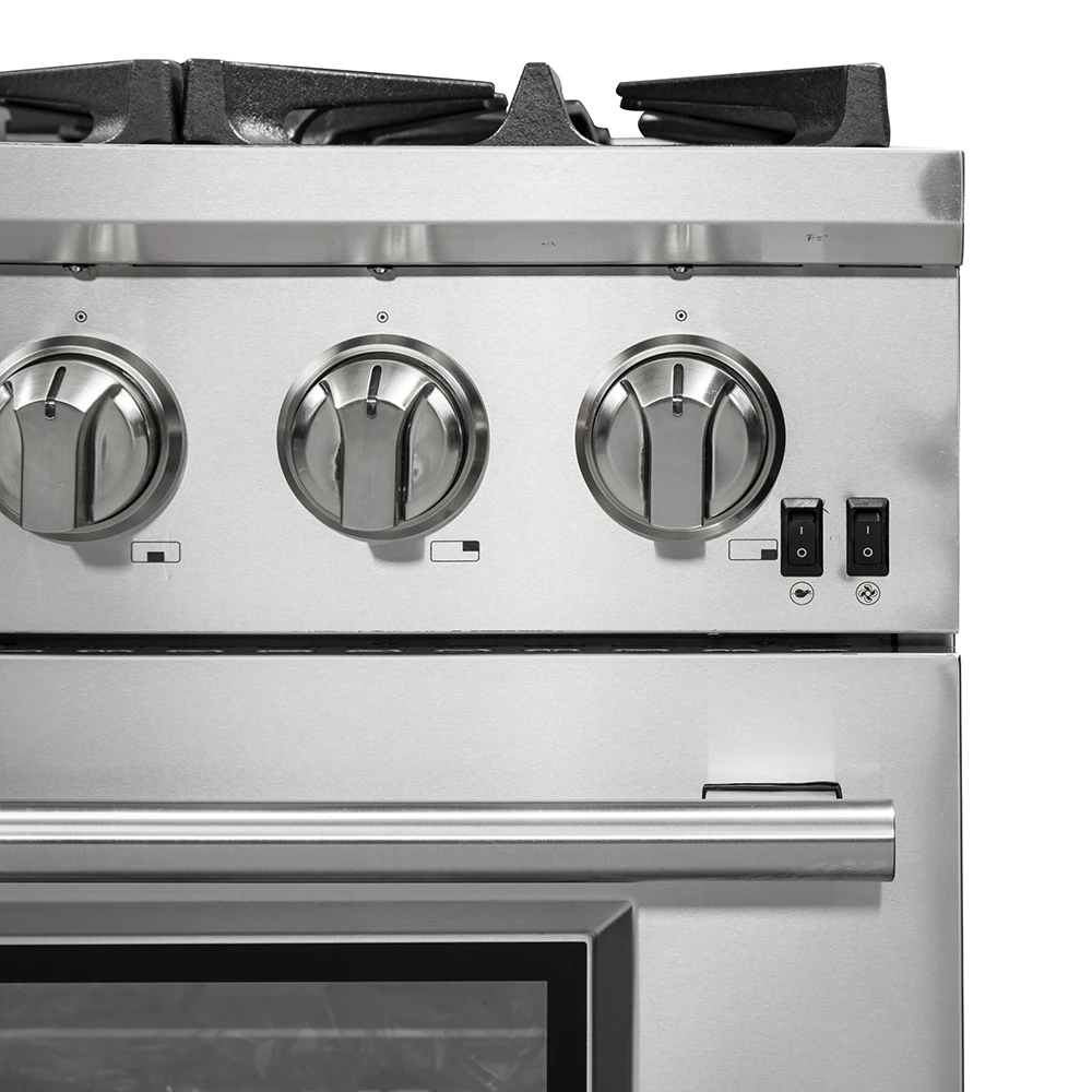 Capriasca 36-Inch Gas Range, Stainless Steel, 6 Brass Burners, 120,000 BTU, Convection Oven, Energy Efficient FFSGS626036