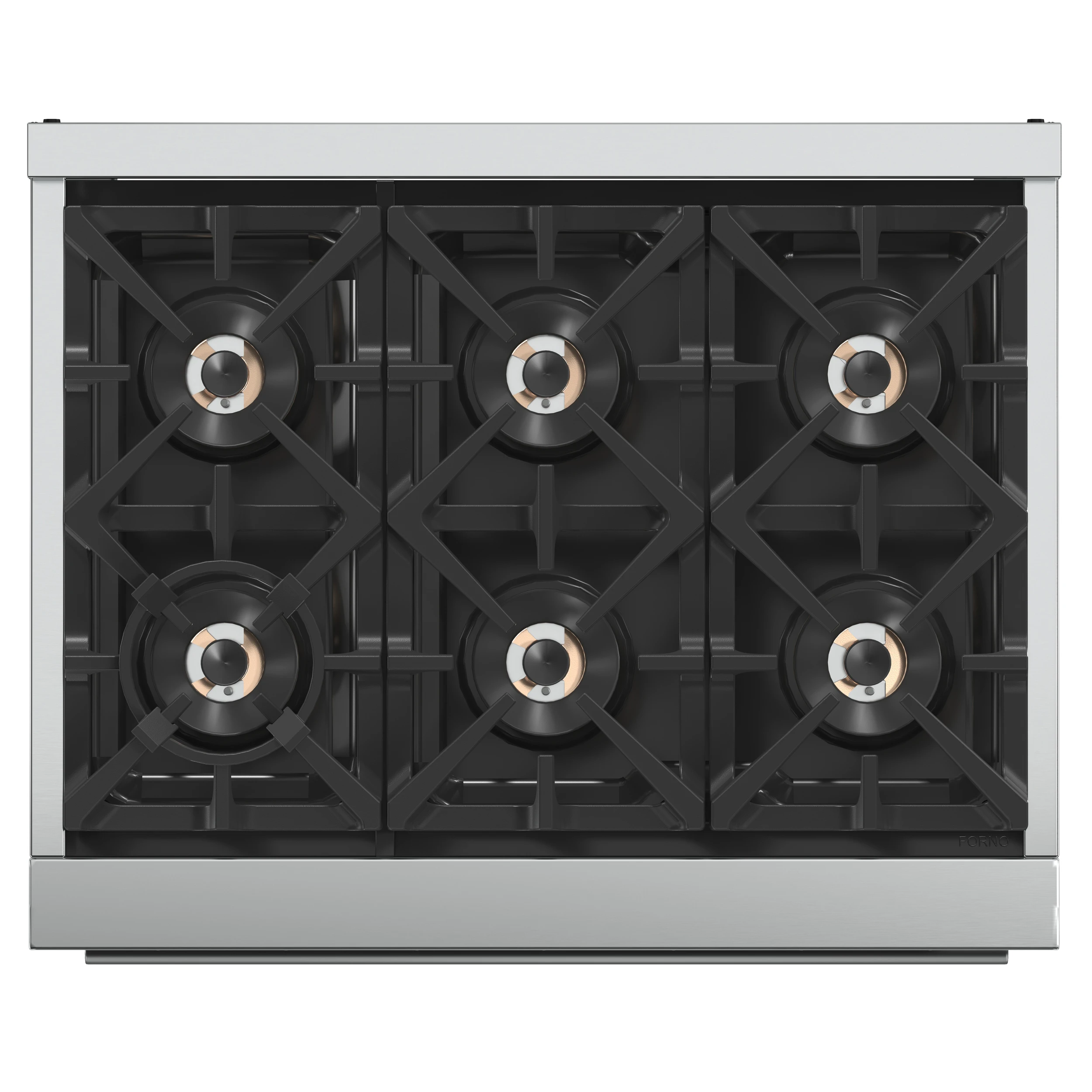 Capriasca 36-Inch Gas Range, Stainless Steel, 6 Brass Burners, 120,000 BTU, Convection Oven, Energy Efficient FFSGS626036