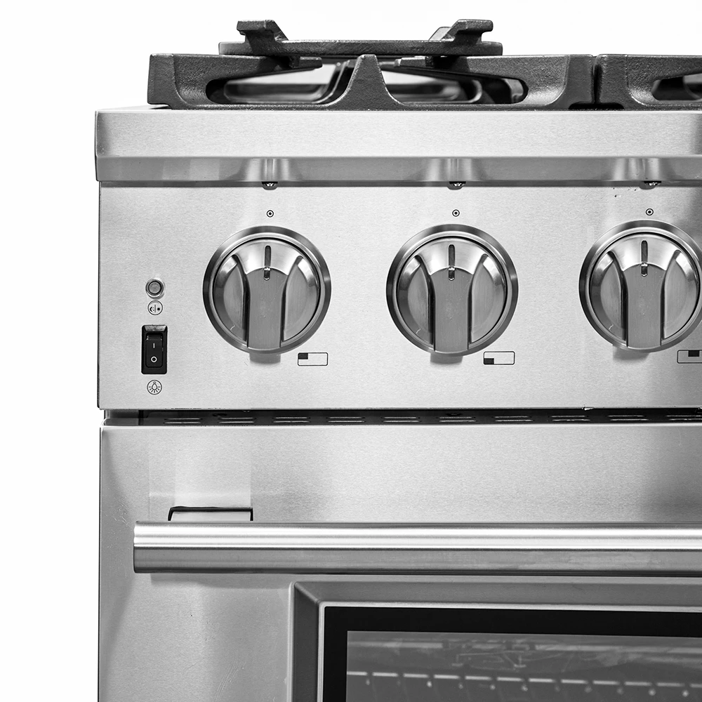 Capriasca 36-Inch Gas Range, Stainless Steel, 6 Brass Burners, 120,000 BTU, Convection Oven, Energy Efficient FFSGS626036