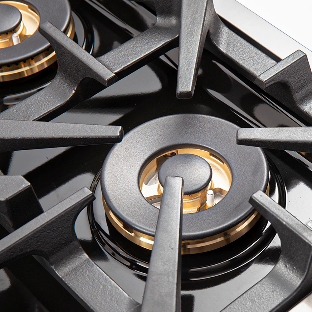 Capriasca 36-Inch Gas Range, Stainless Steel, 6 Brass Burners, 120,000 BTU, Convection Oven, Energy Efficient FFSGS626036