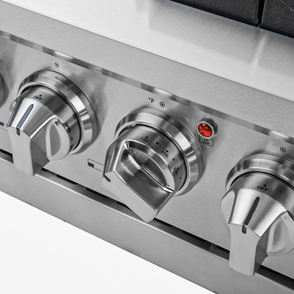 Capriasca 36-Inch Gas Range, Stainless Steel, 6 Brass Burners, 120,000 BTU, Convection Oven, Energy Efficient FFSGS626036