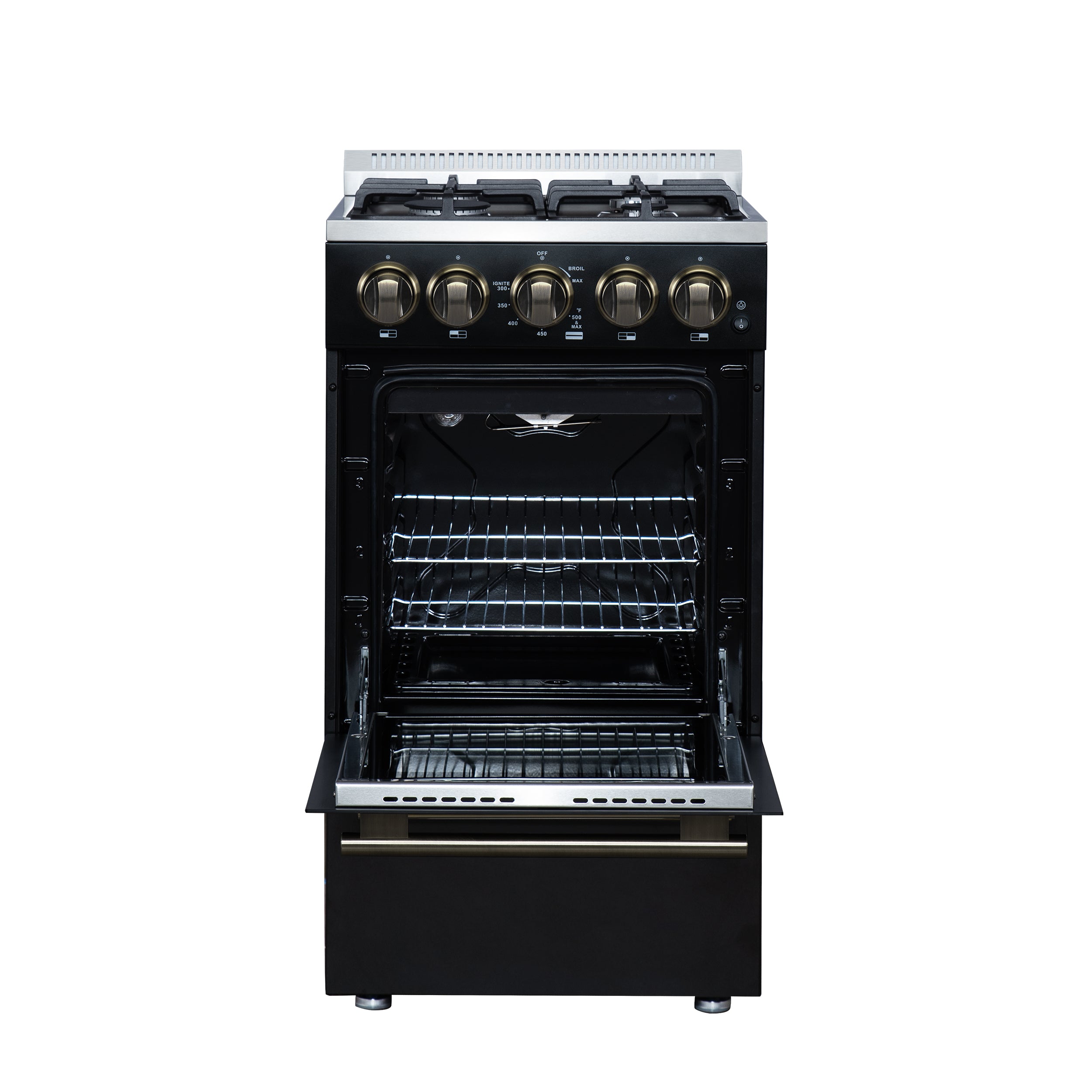 Lamazze 20 Inch Freestanding Gas Range in , Compact Design FFSGS626520BLK
