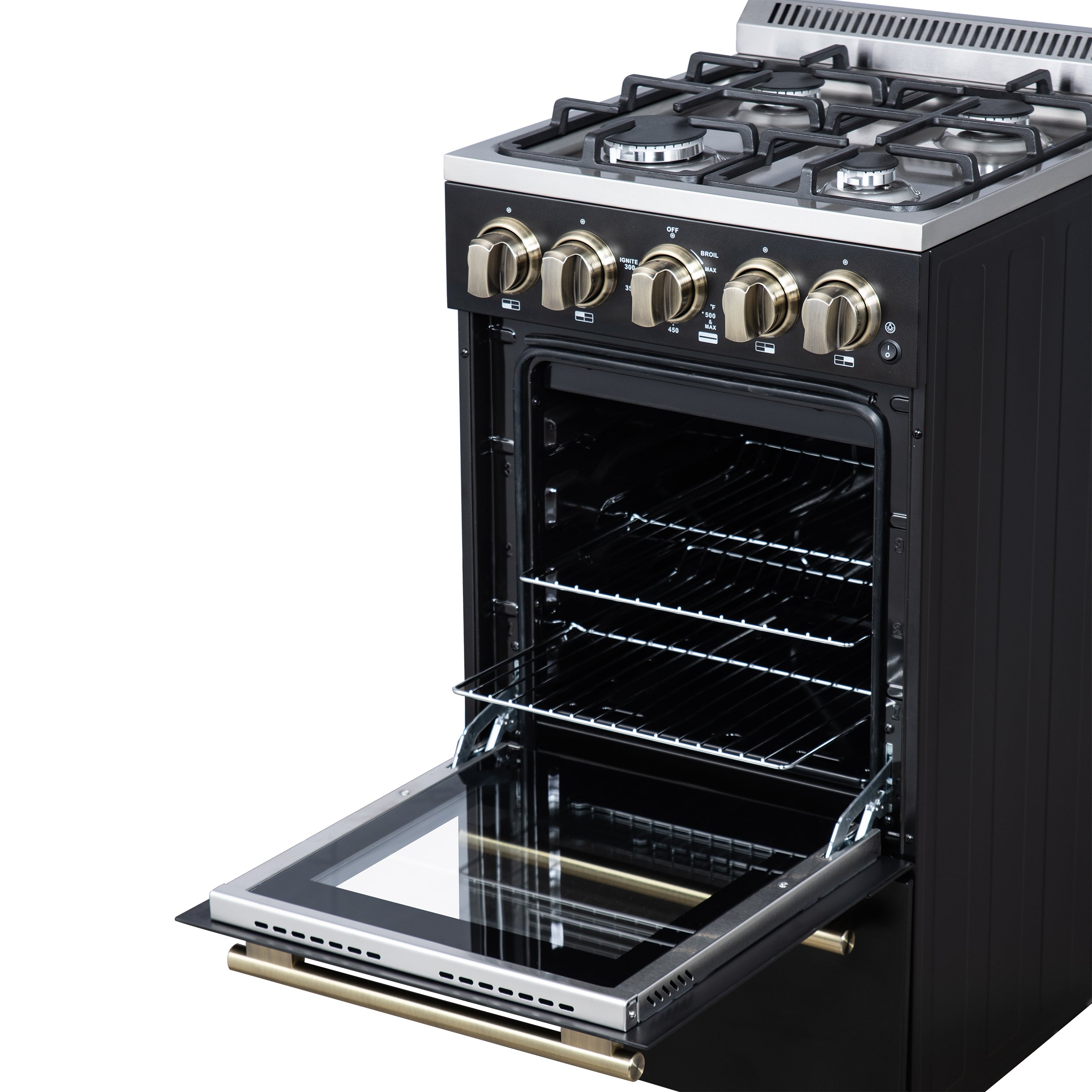 Lamazze 20 Inch Freestanding Gas Range in , Compact Design FFSGS626520BLK