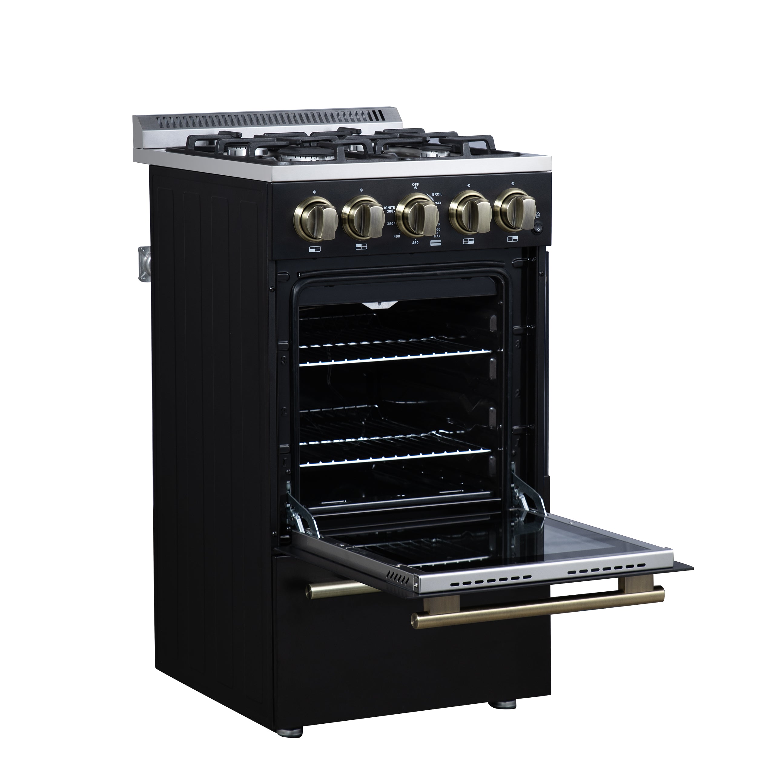 Lamazze 20 Inch Freestanding Gas Range in , Compact Design FFSGS626520BLK
