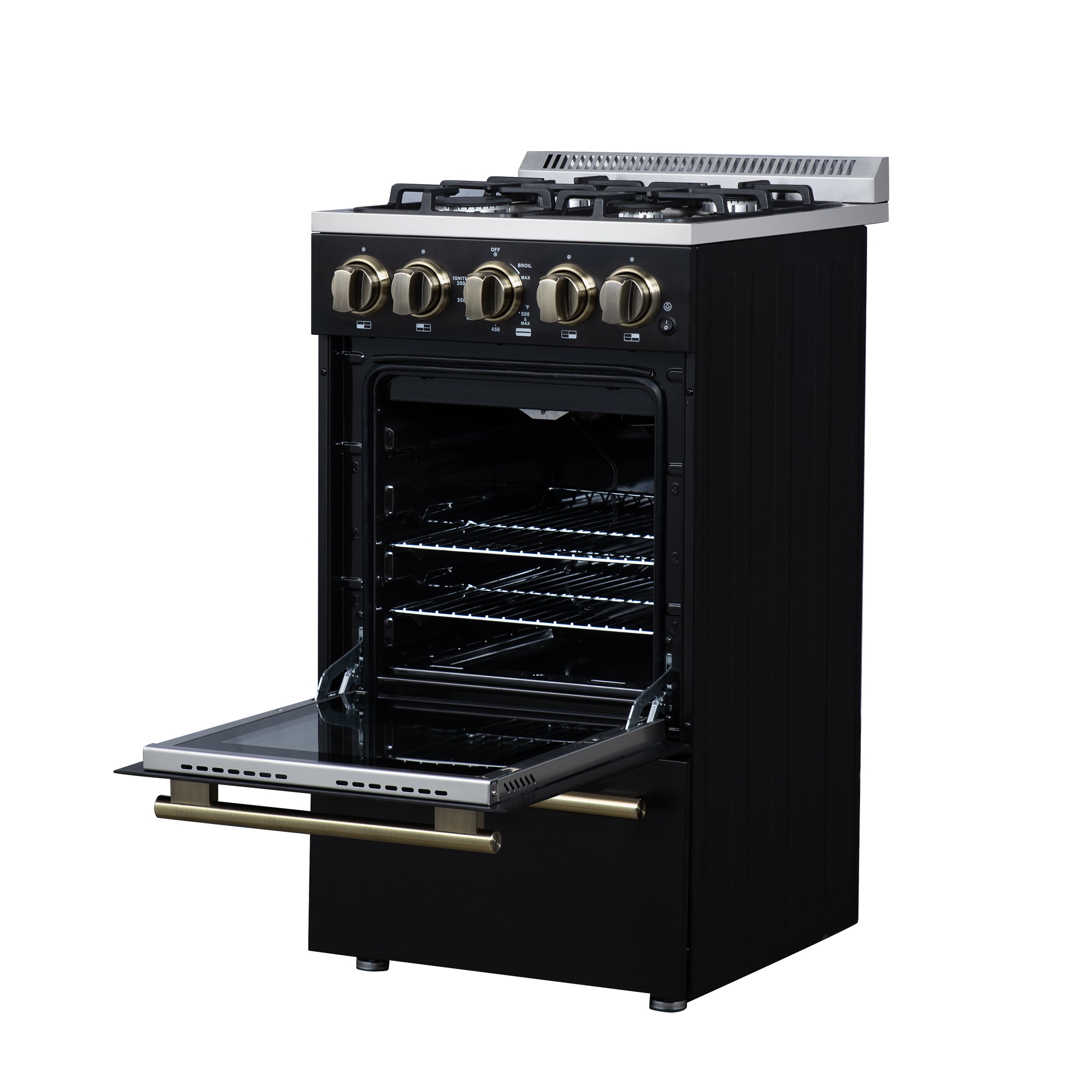 Lamazze 20 Inch Freestanding Gas Range in , Compact Design FFSGS626520BLK