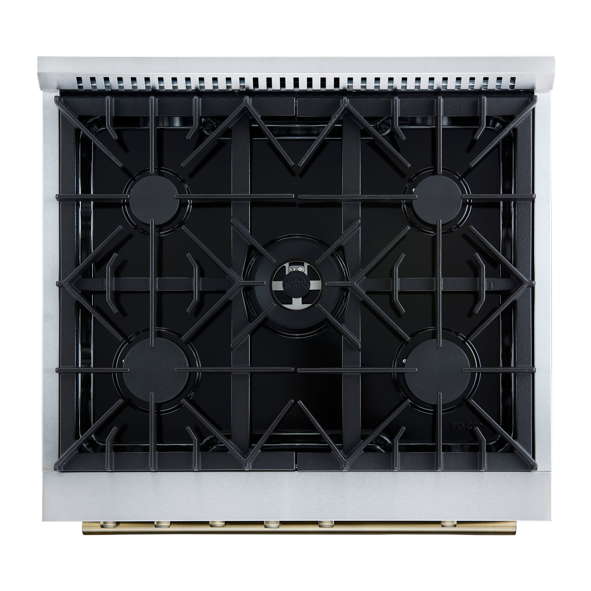 Giovanni 30-inch Gas Range & Antique Brass Design, 5 Burners 67,000 BTU, 4.32 cu.ft. Convection Oven FFSGS627430BLK