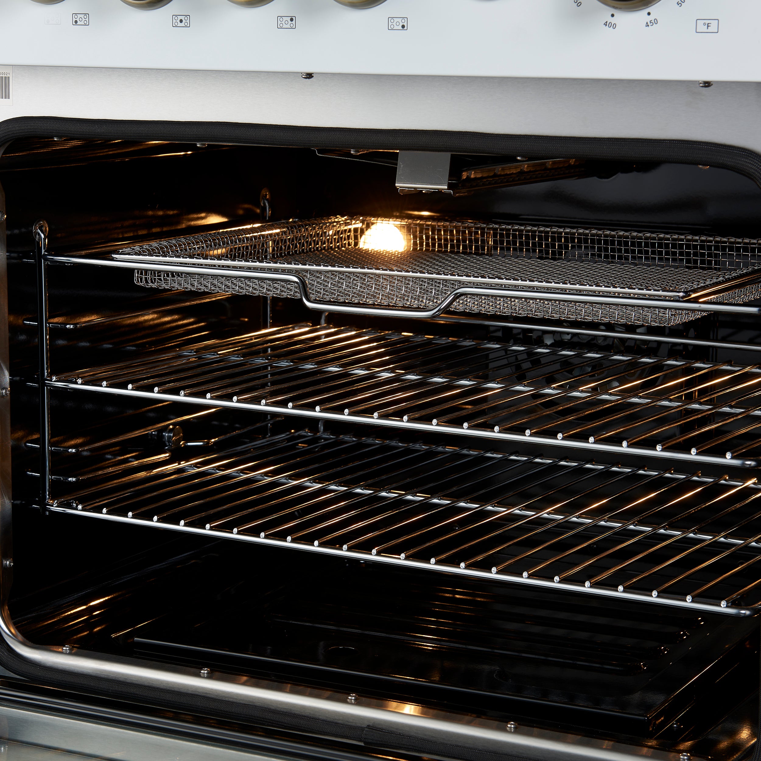 Giovanni 30-inch Gas Range & Antique Brass Design, 5 Burners 67,000 BTU, 4.32 cu.ft. Convection Oven FFSGS627430WHT