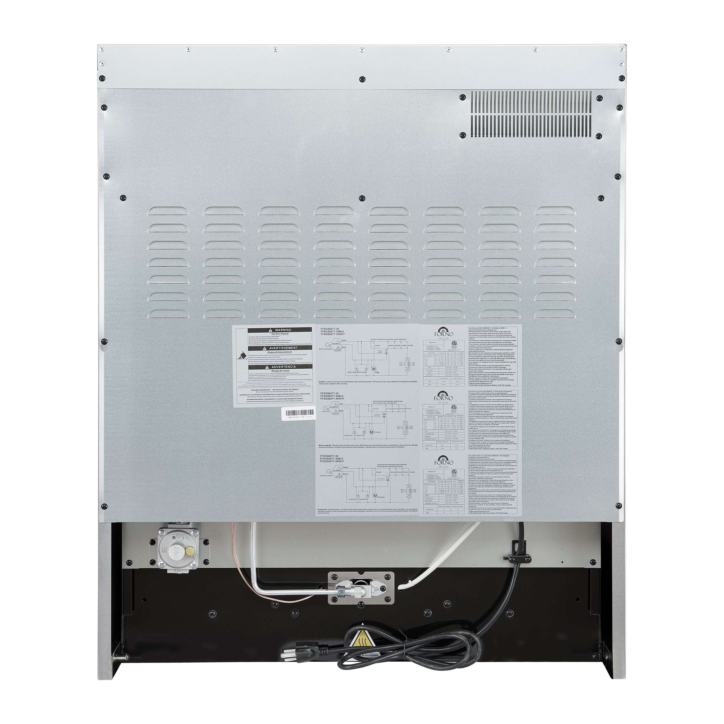 Marco 30-inch Gas Range & Antique Brass Design, 4 Burners 37,000 BTU, 4.32 cu.ft. Convection Oven FFSGS627730WHT