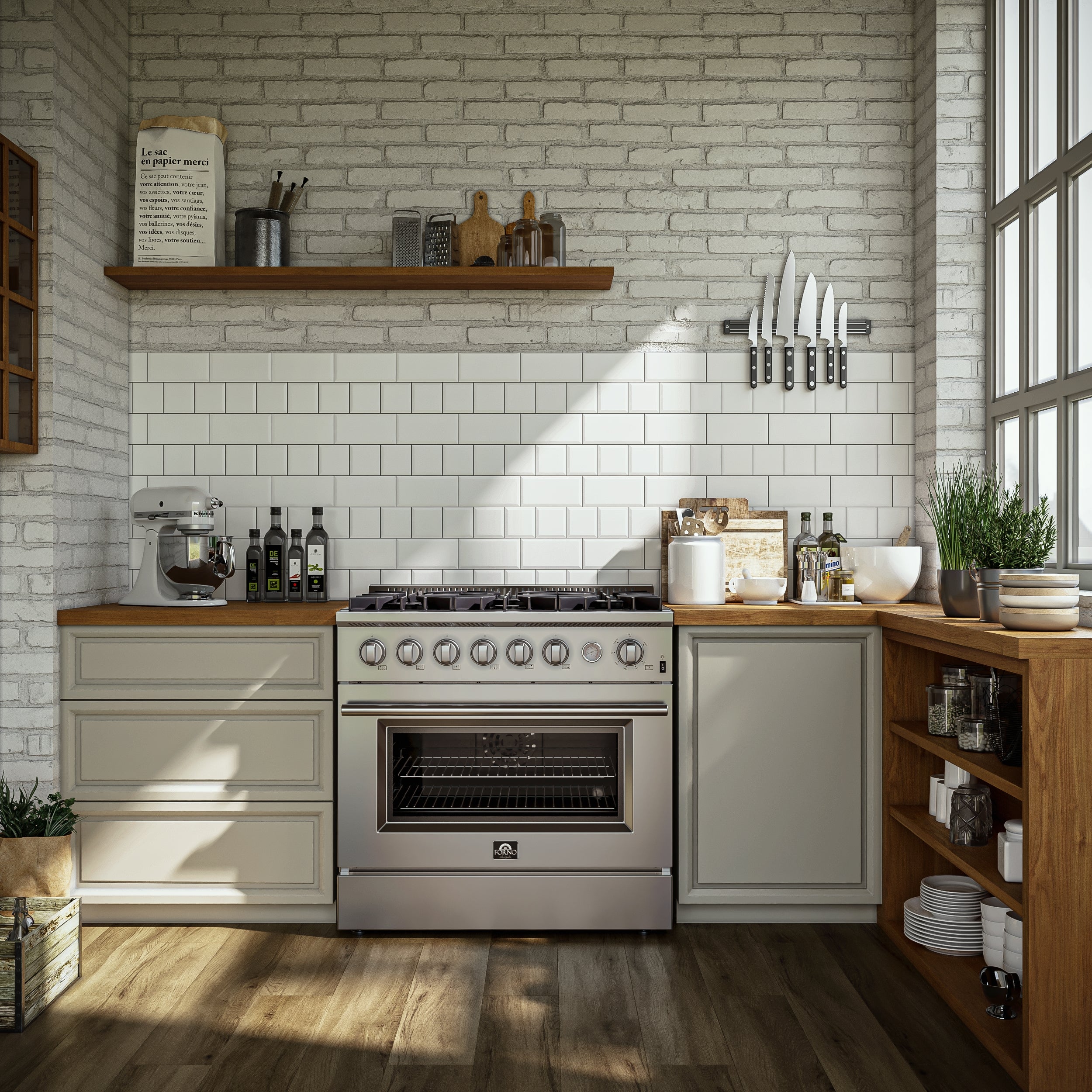 Marco 36-Inch Gas Range , 6 Burners 67,000 BTU, 5.36 cu.ft. Convection Oven FFSGS627736