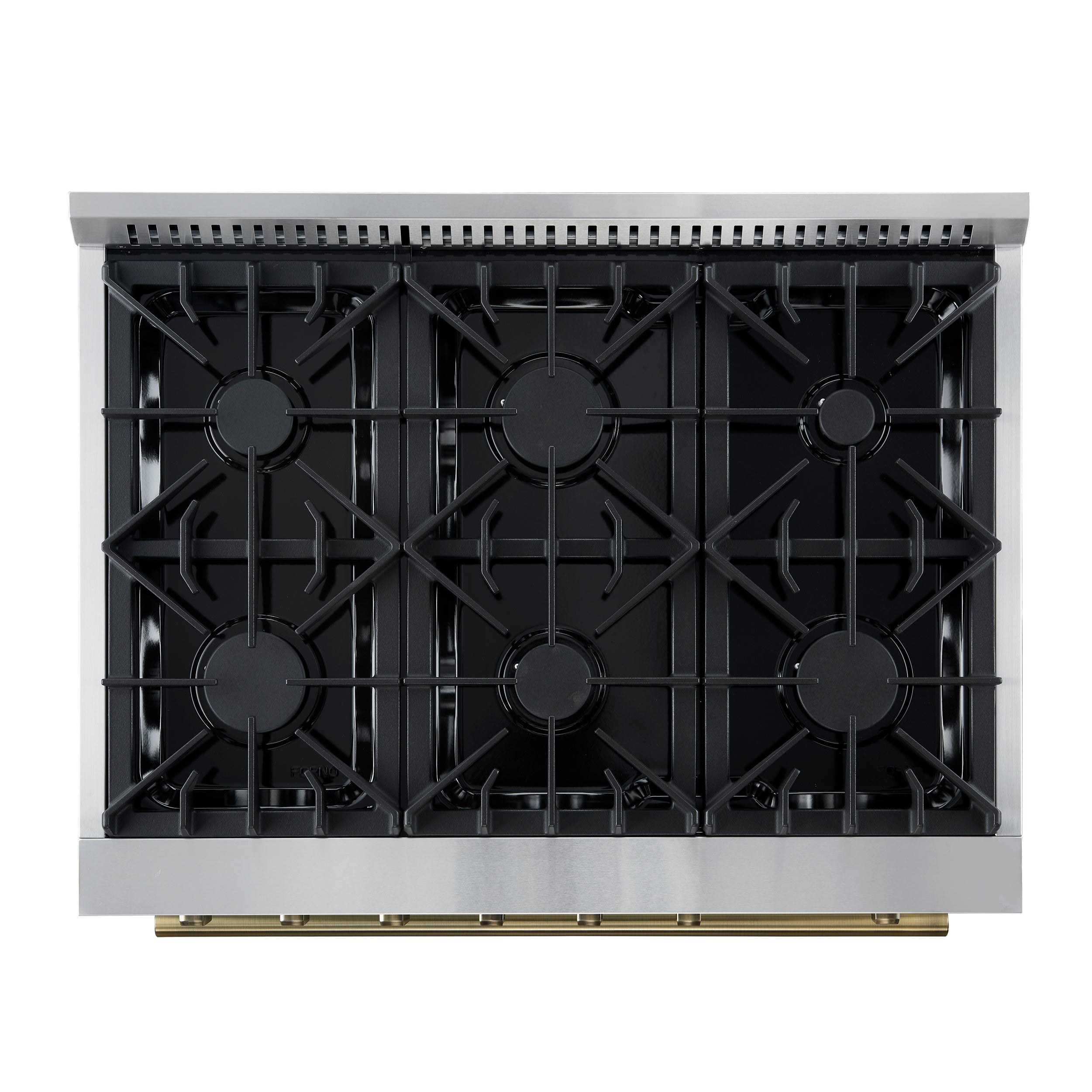 Marco 36-Inch Gas Range & Antique Brass Design, 6 Burners 67,000 BTU, 5.36 cu.ft. Convection Oven FFSGS627736WHT