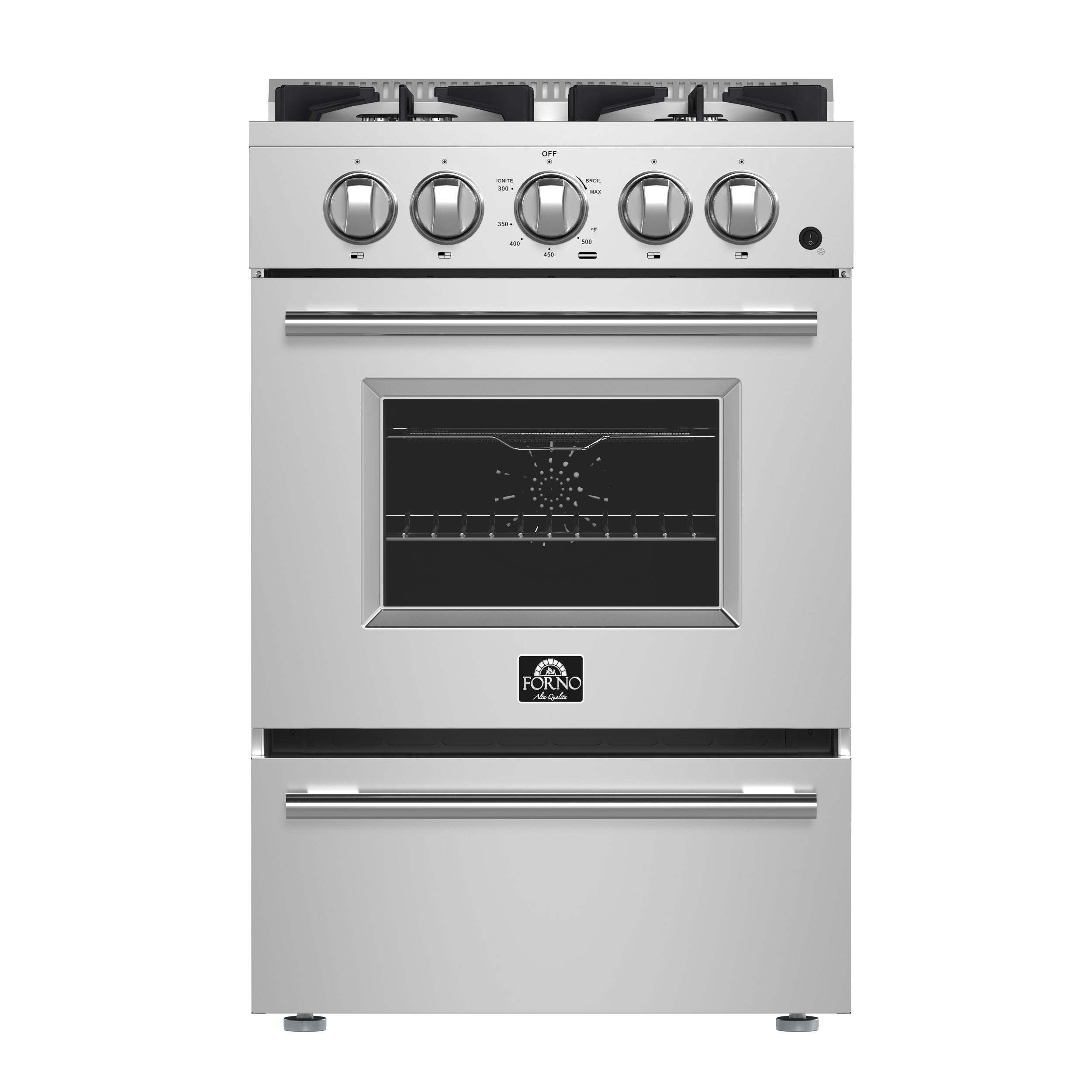 Breno 24-Inch Freestanding Gas Range, Plug Included, Energy Efficient FFSGS629024