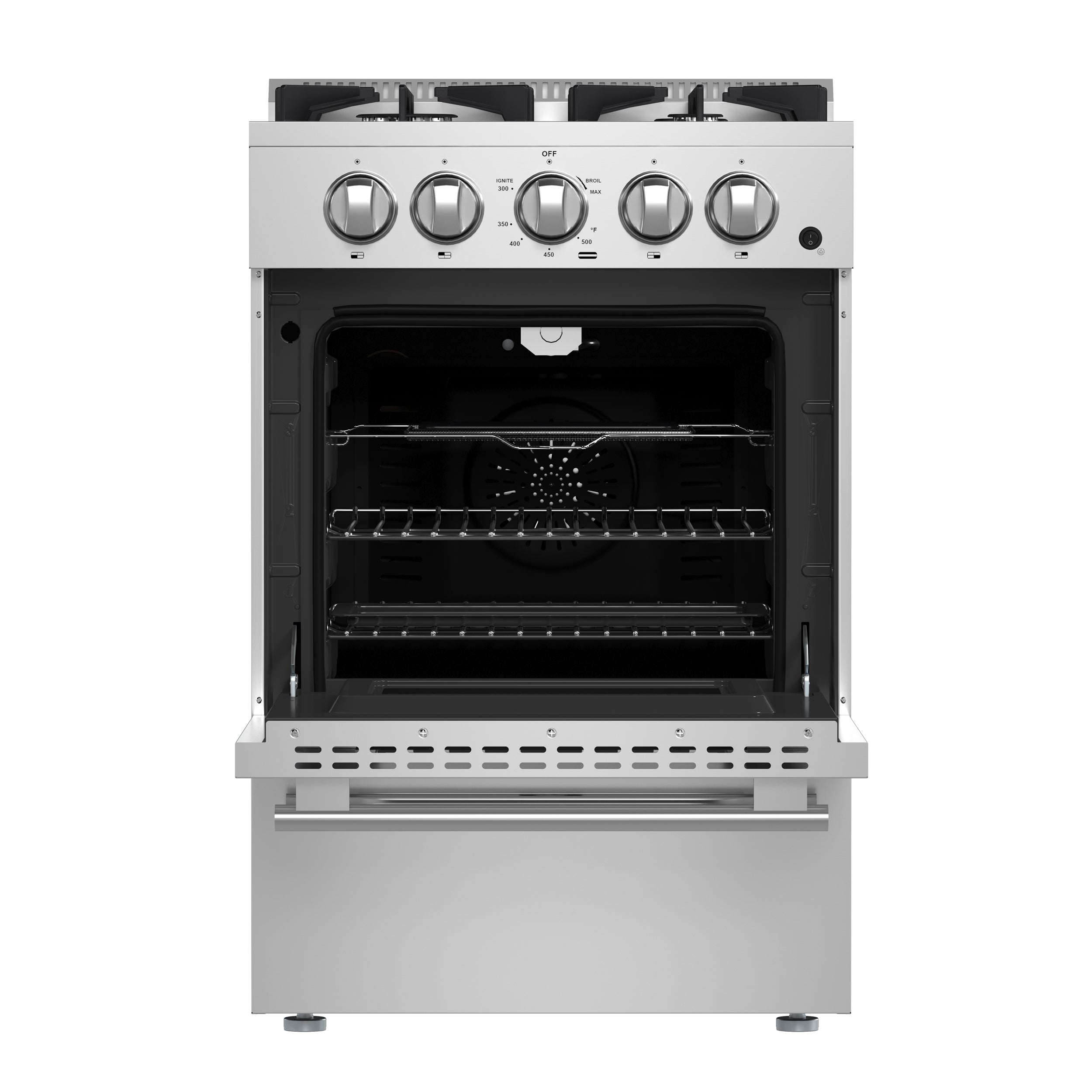 Breno 24-Inch Freestanding Gas Range, Plug Included, Energy Efficient FFSGS629024