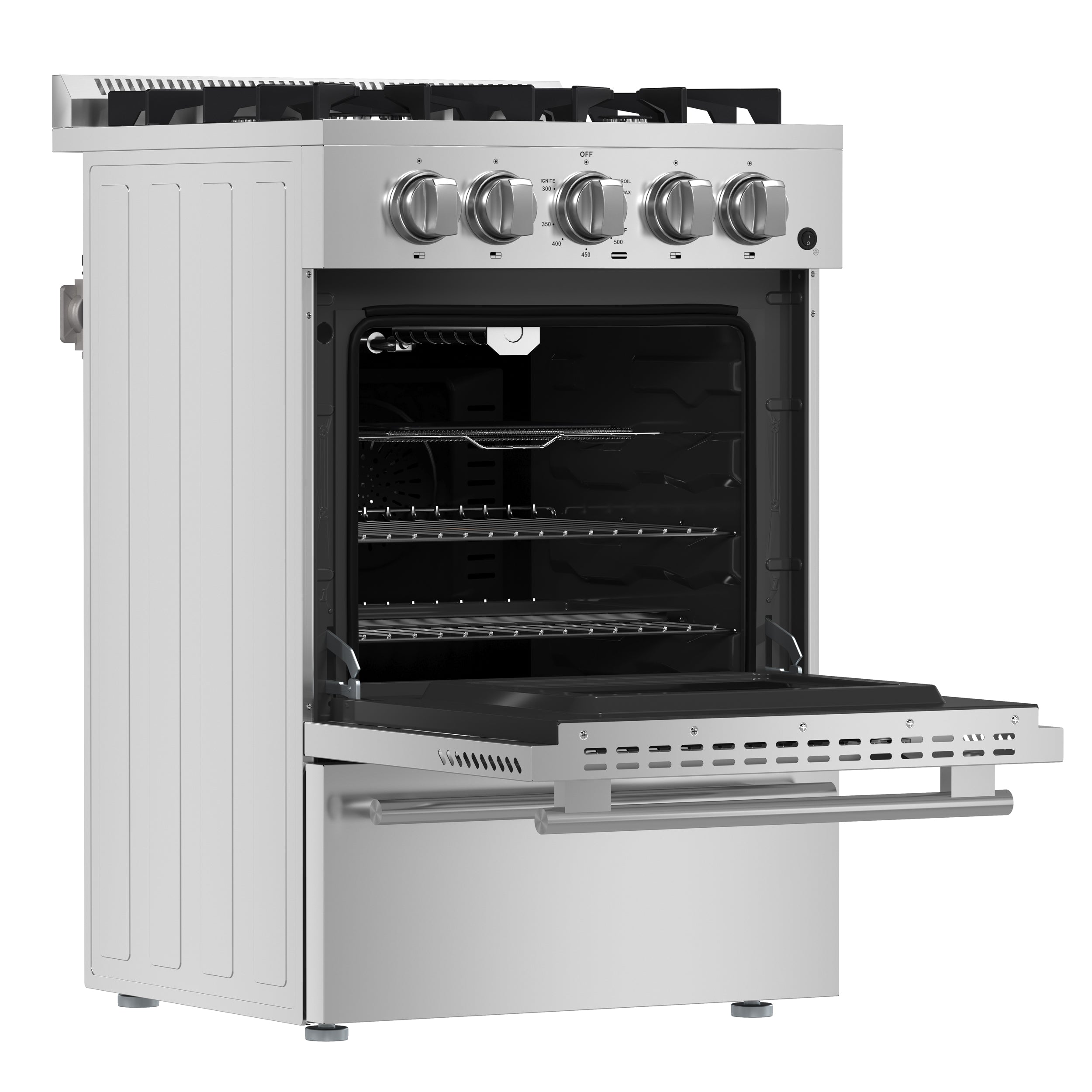 Breno 24-Inch Freestanding Gas Range, Plug Included, Energy Efficient FFSGS629024