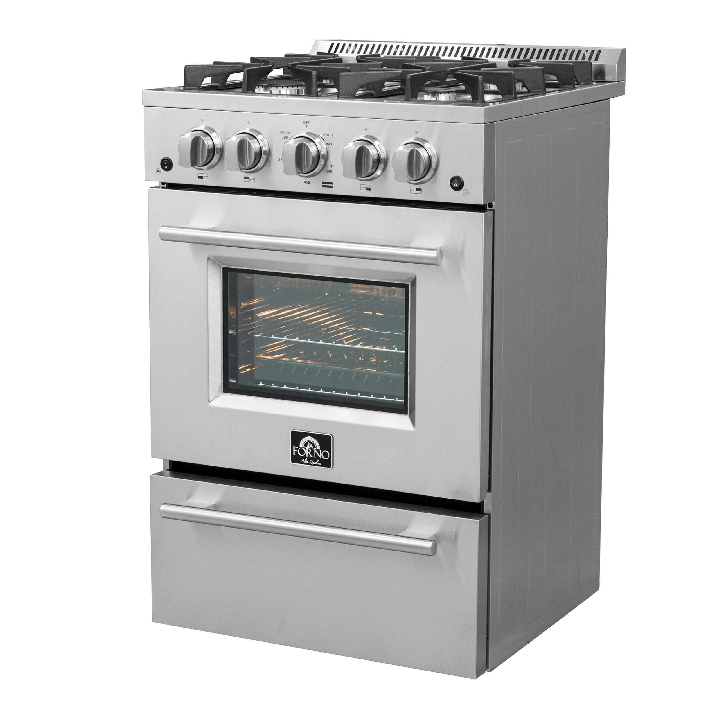 Breno 24-Inch Freestanding Gas Range, Plug Included, Energy Efficient FFSGS629024