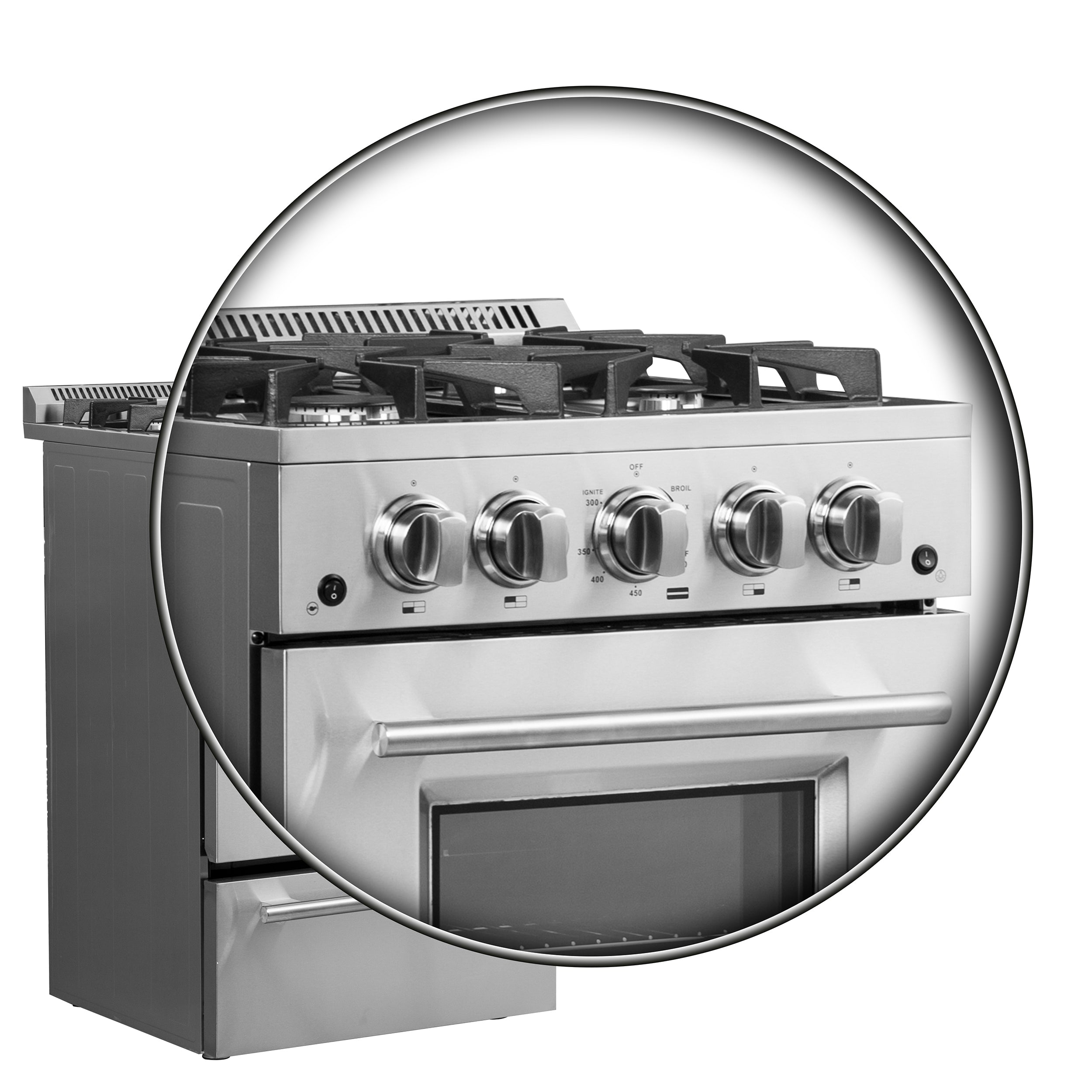 Breno 24-Inch Freestanding Gas Range, Plug Included, Energy Efficient FFSGS629024