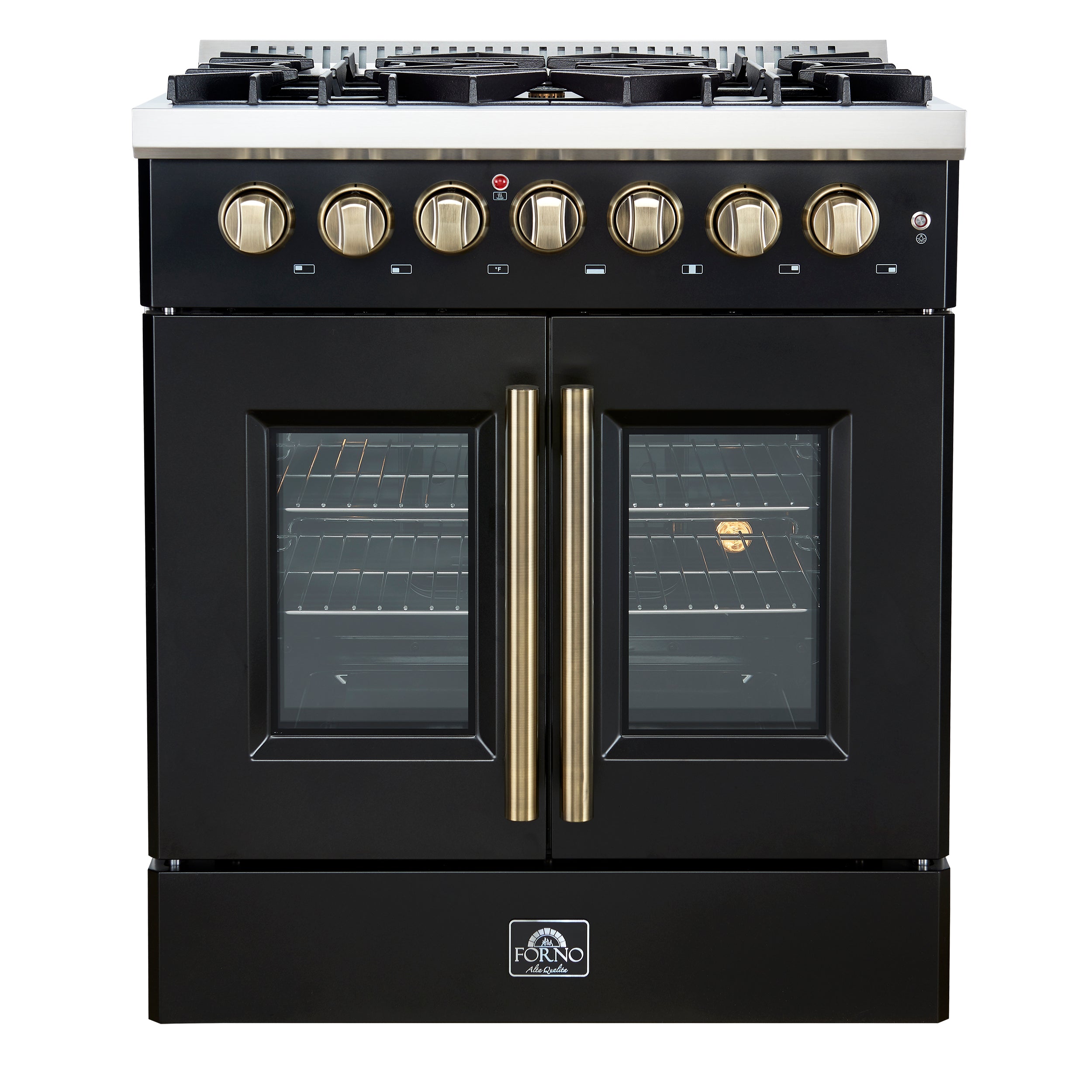 Galiano 30-inch Freestanding French Door Dual Fuel Range FFSGS635630BLK