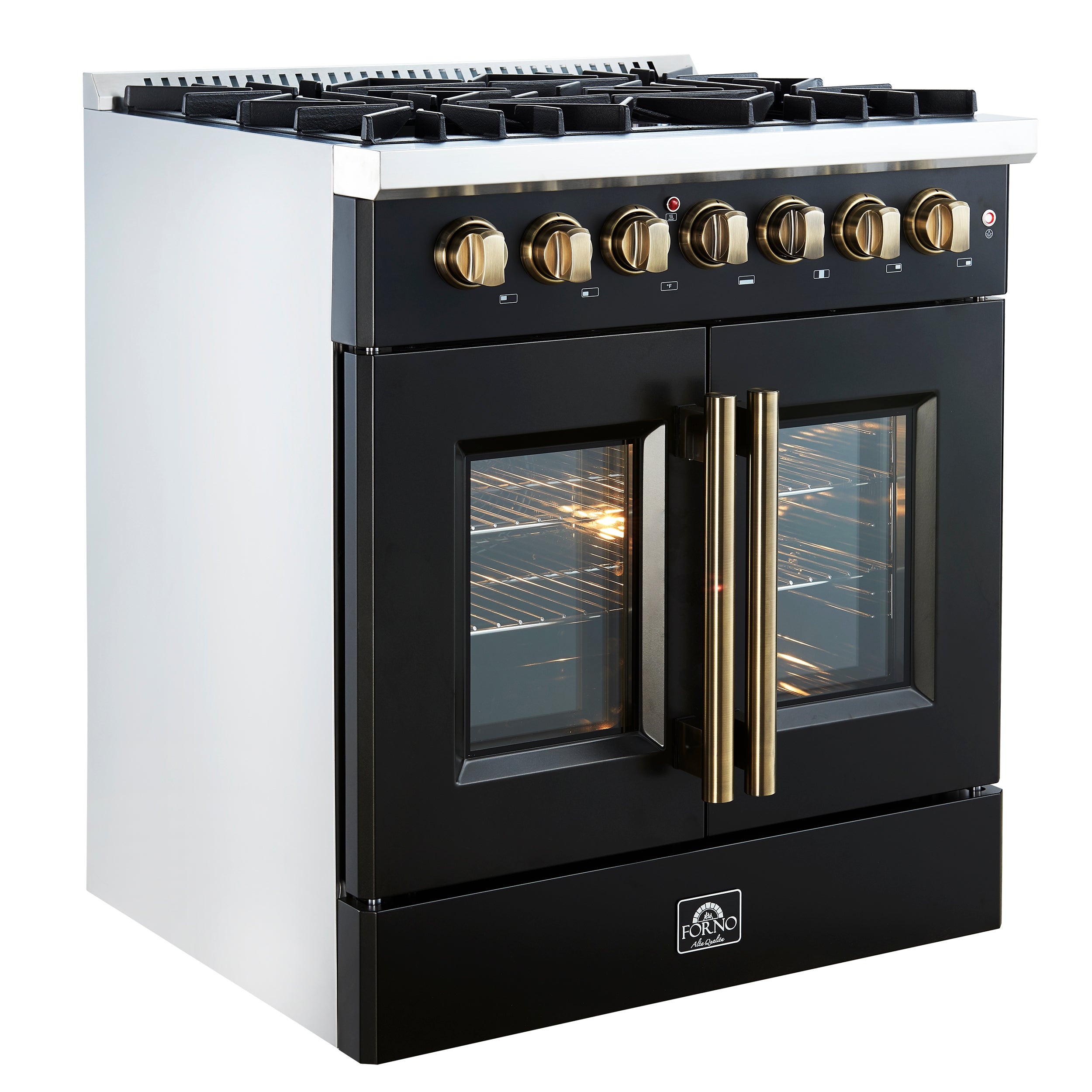 Galiano 30-inch Freestanding French Door Dual Fuel Range FFSGS635630BLK