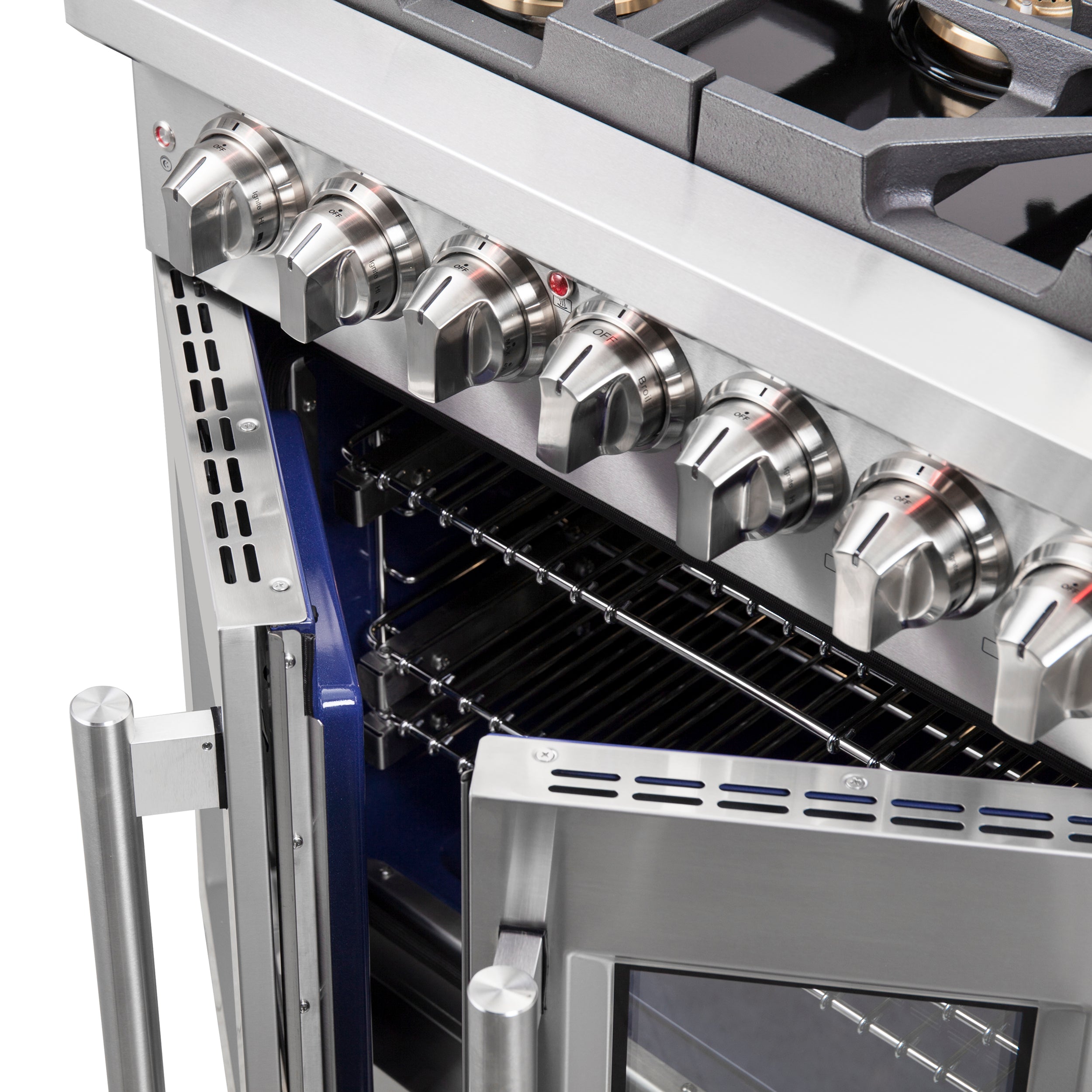 Capriasca 30-Inch Freestanding French Door Dual Fuel Range, 4 Burners, True Convection Oven FFSGS638730