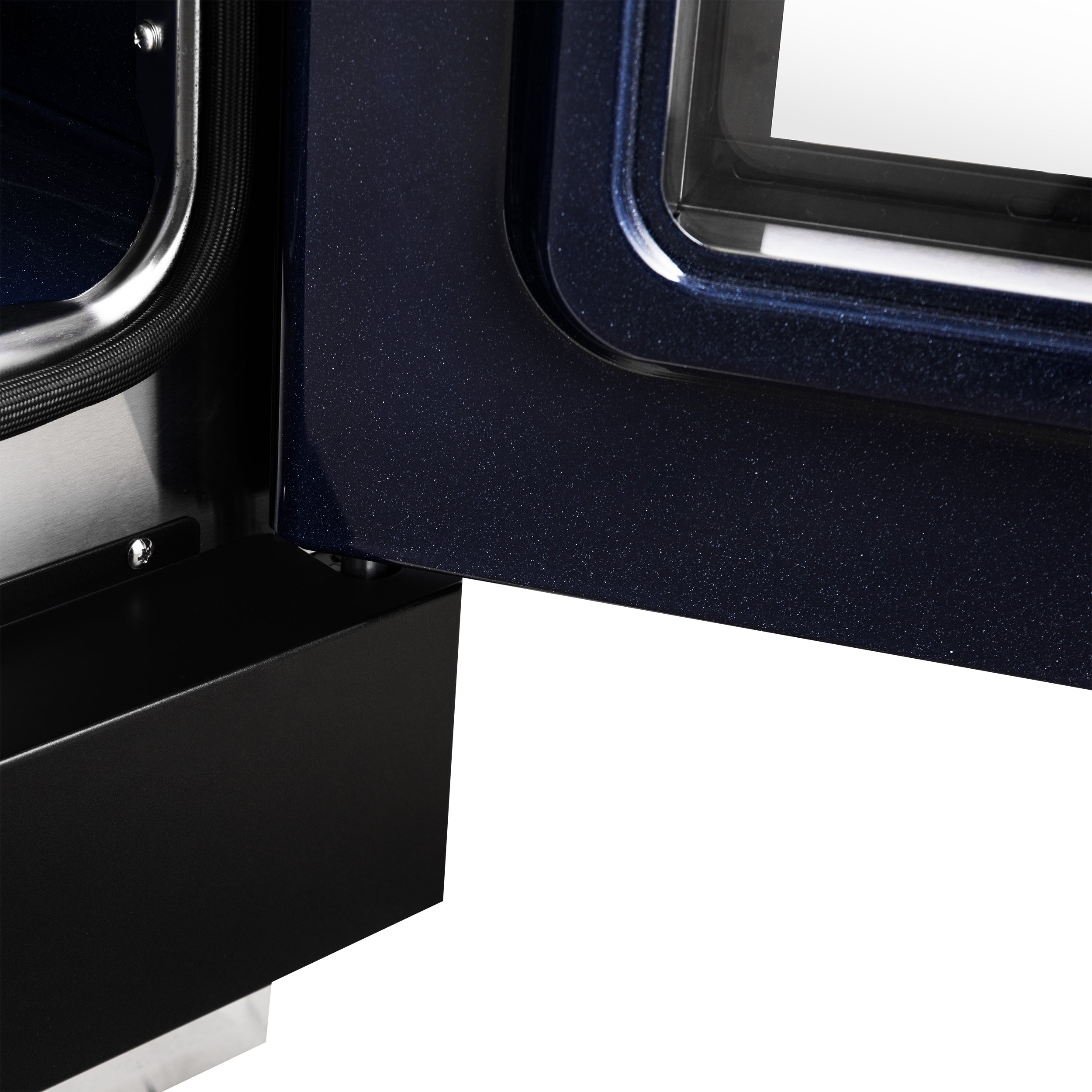 Capriasca 30-Inch Freestanding French Door Dual Fuel Range in with Antique Brass Accessories, 5 Burners, True Convection Oven FFSGS638730BLK