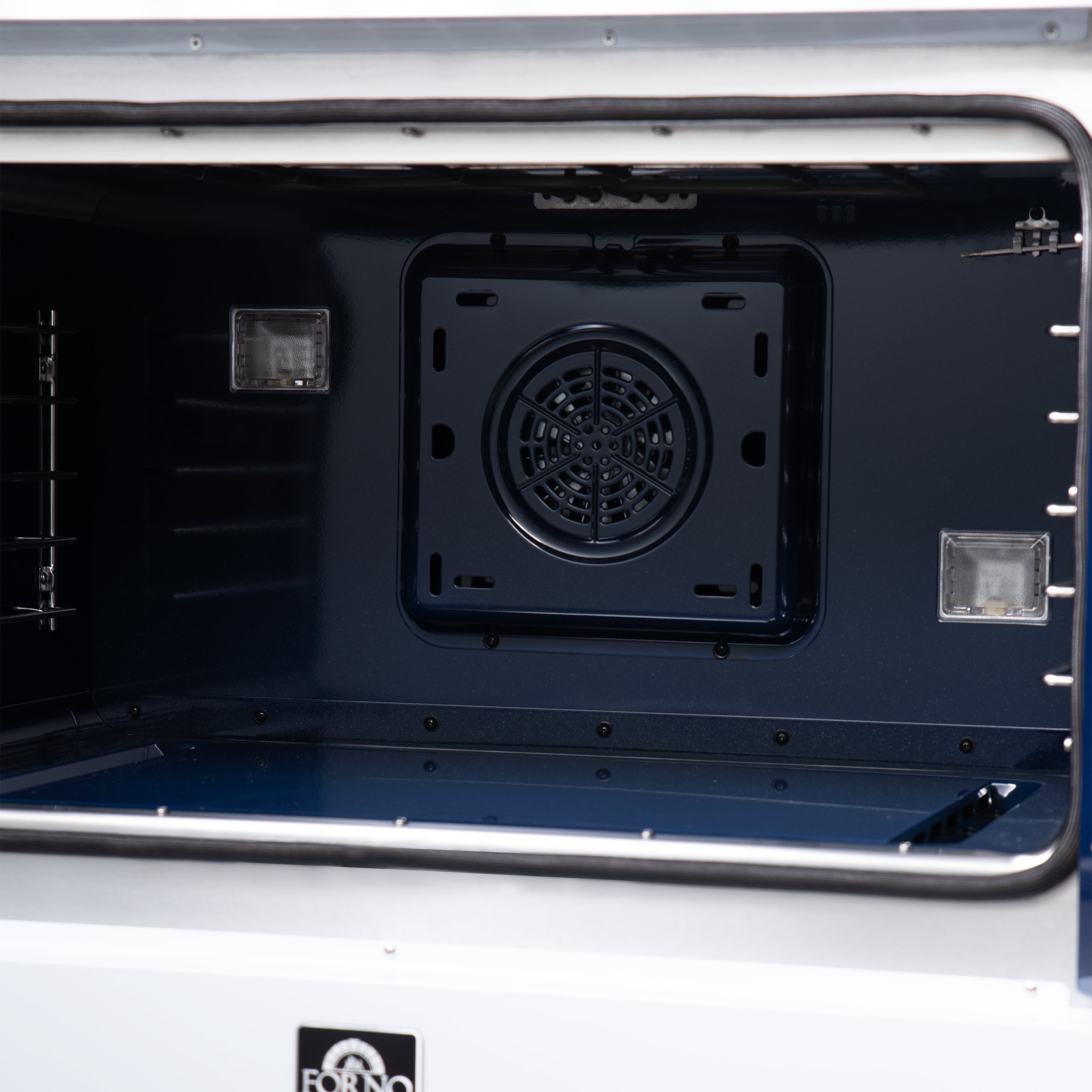 Capriasca 36 Inch Freestanding French Door Dual Fuel Range in with Antique Brass Accessories, 6 Burners, True Convection Oven FFSGS638736WHT