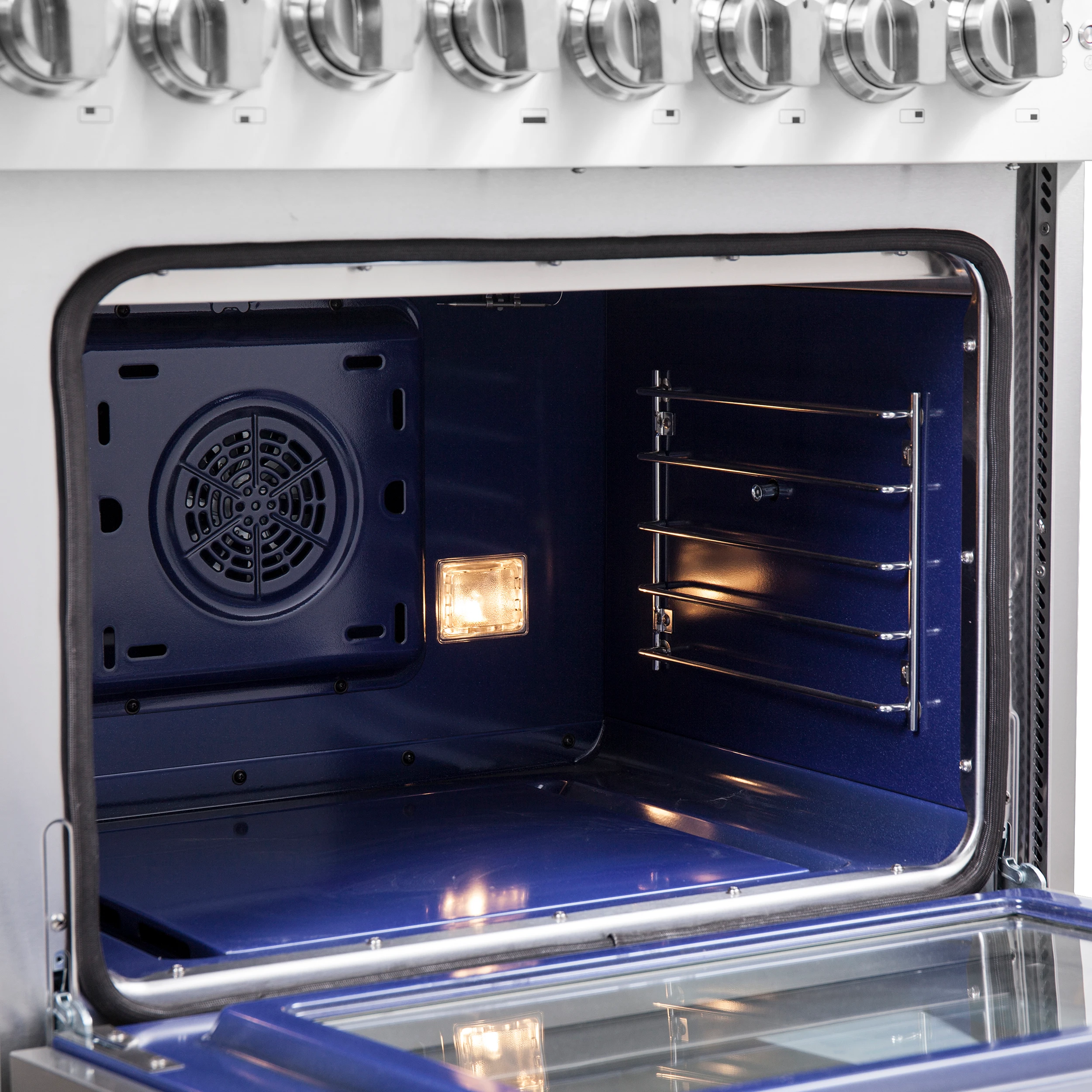 Capriasca 48-Inch Freestanding French Door Dual Fuel Range, 8 Burners, True Convection Oven FFSGS638748