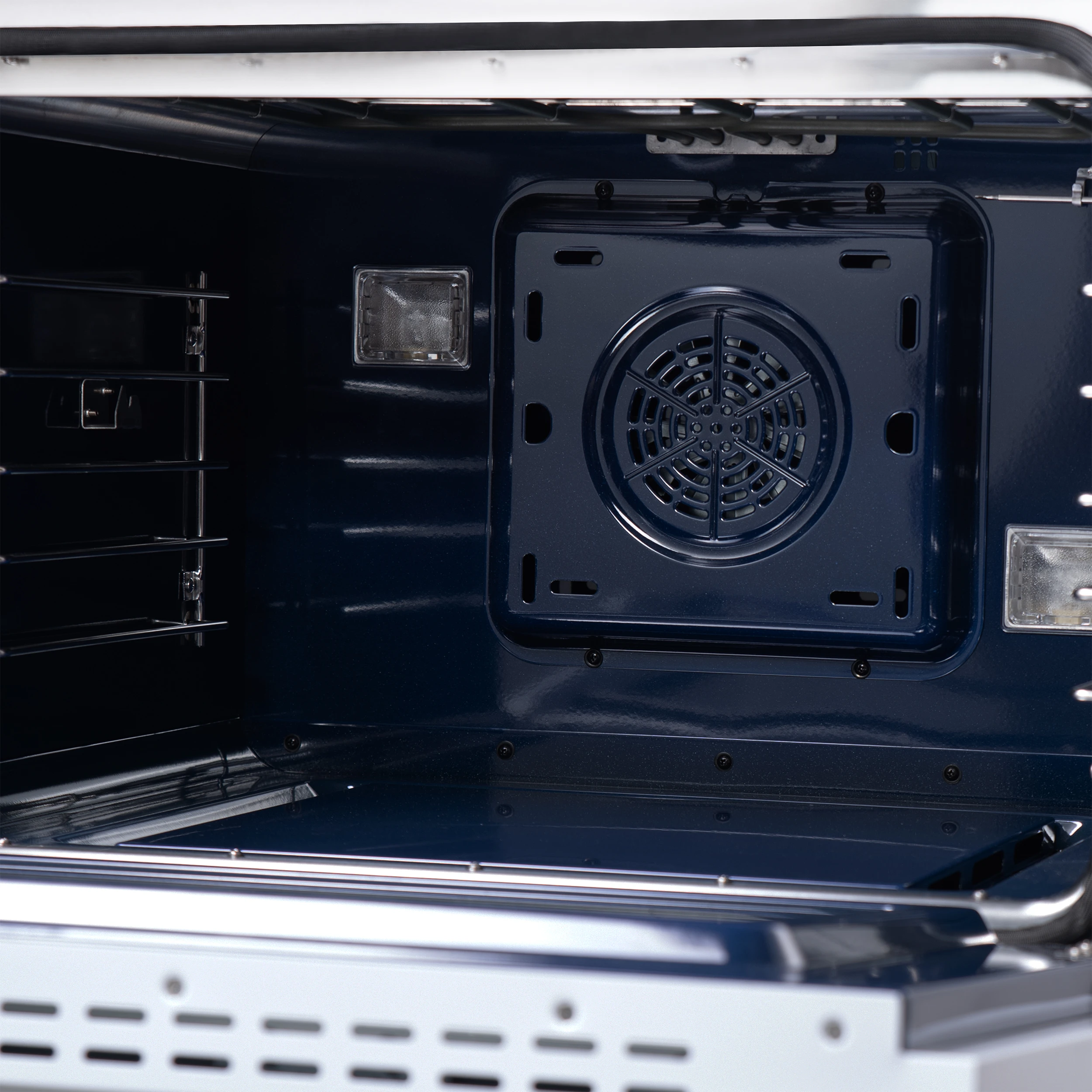 Capriasca 48 Inch Freestanding French Door Dual Fuel Range in White with Antique Brass Accessories, 8 Burners, True Convection Oven FFSGS638748WHT