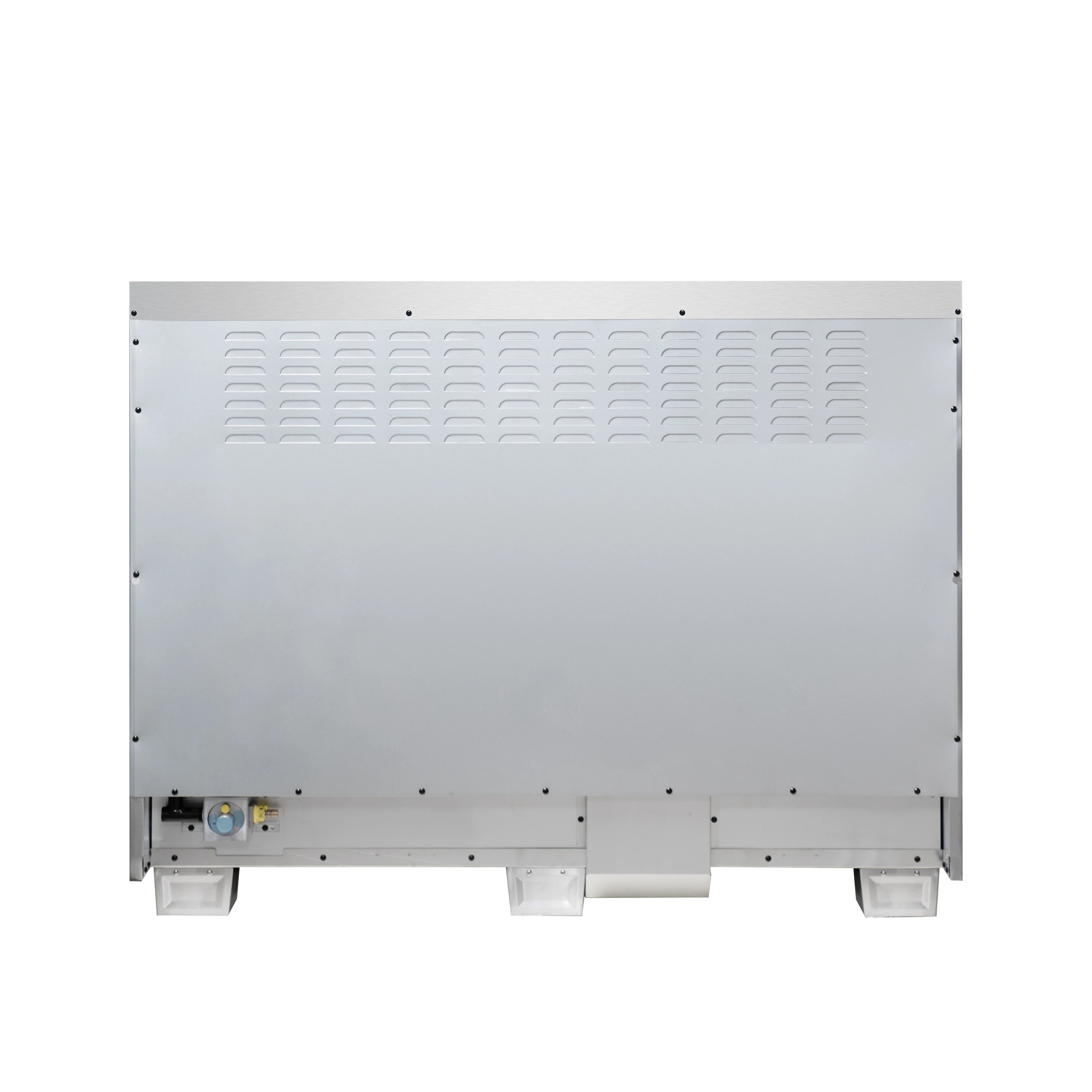 Capriasca 48 Inch Freestanding French Door Dual Fuel Range in White with Antique Brass Accessories, 8 Burners, True Convection Oven FFSGS638748WHT