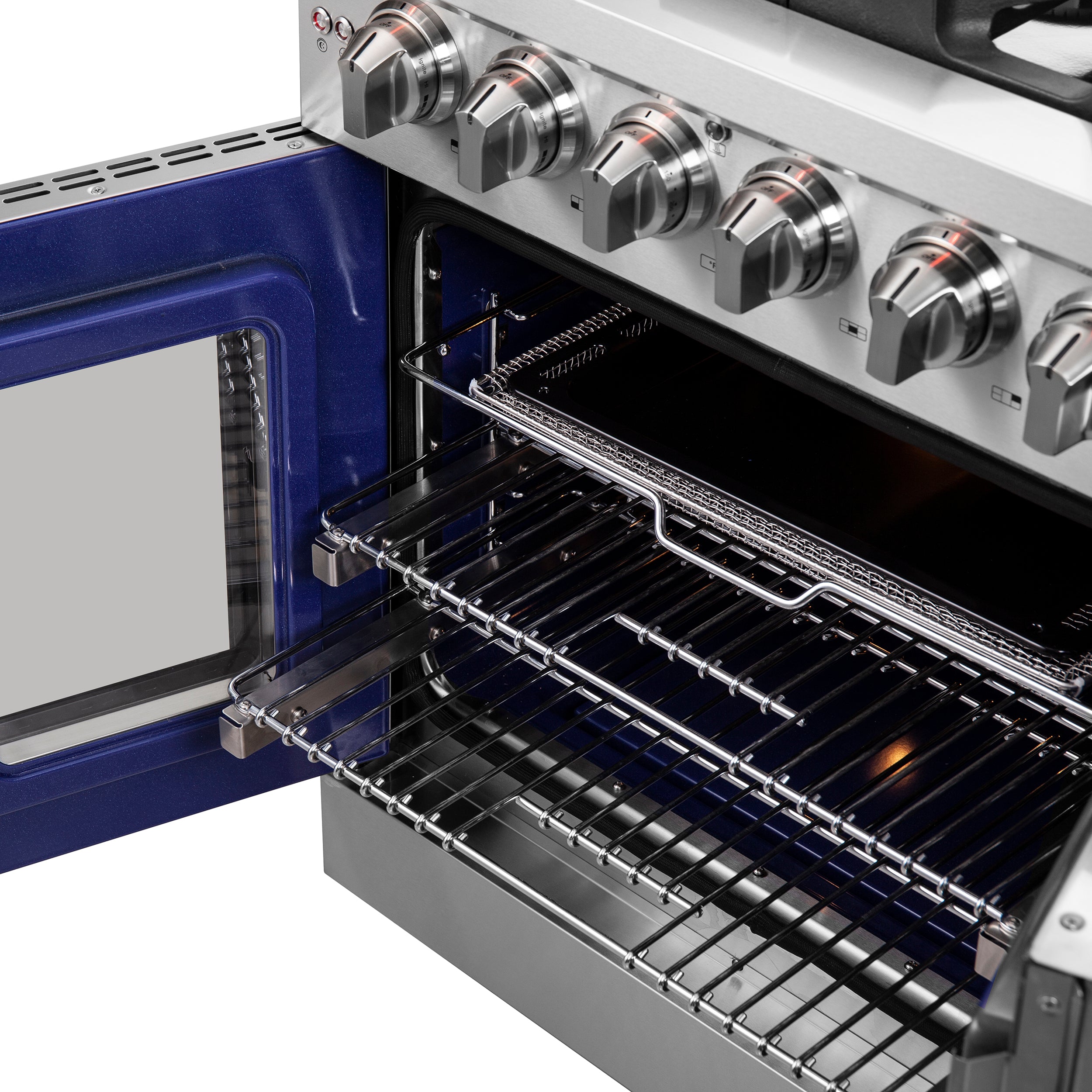 Massimo 30-Inch Freestanding French Door Gas Range, 4 Burners, Convection Oven, Energy Efficient FFSGS643930