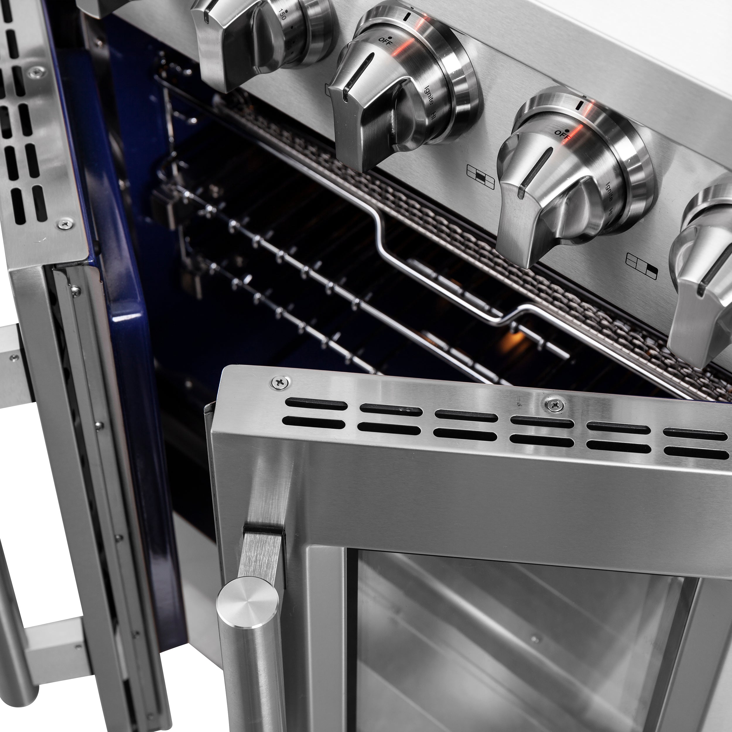 Massimo 30-Inch Freestanding French Door Gas Range, 4 Burners, Convection Oven, Energy Efficient FFSGS643930