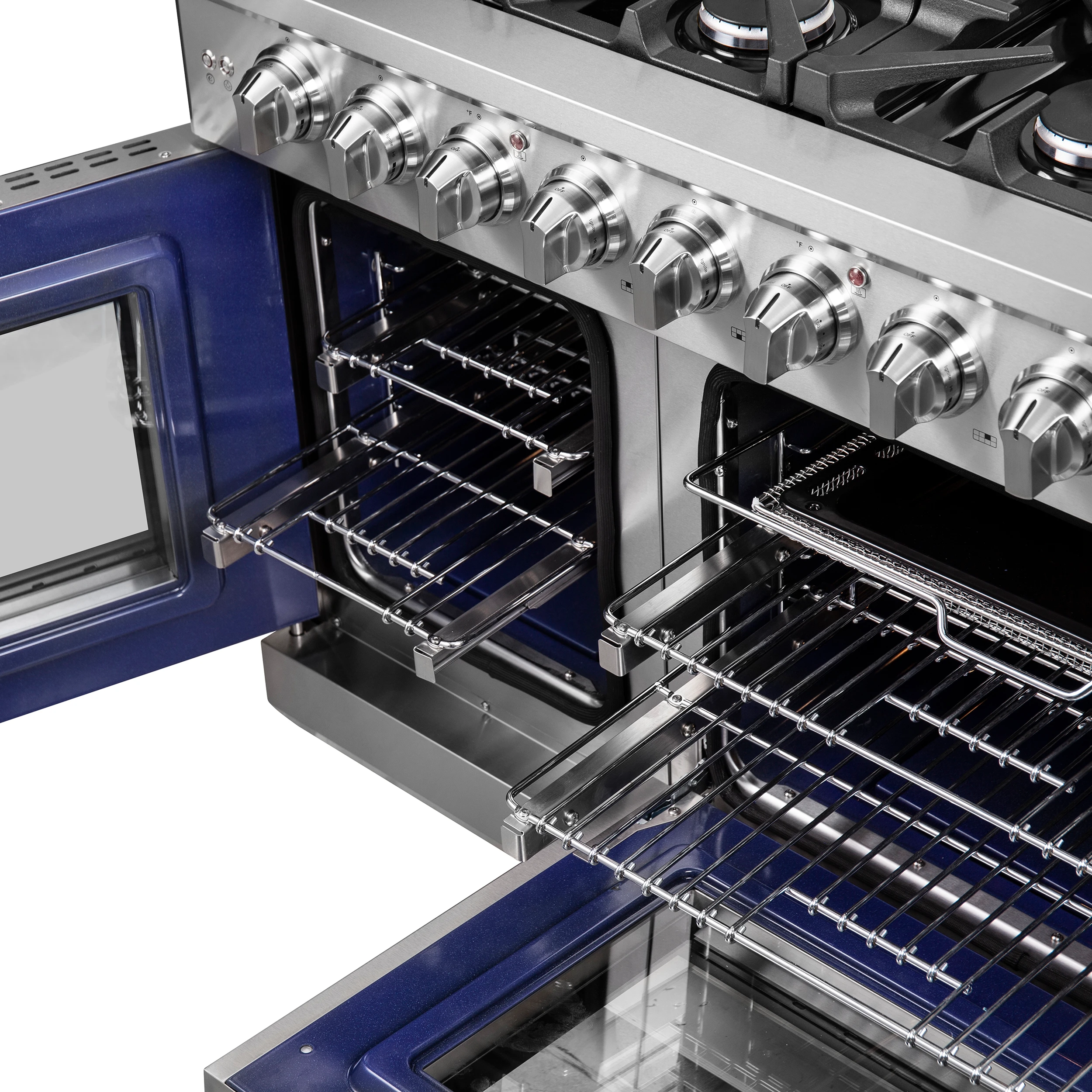 Massimo 48-Inch Freestanding French Door Gas Range, 8 Burners, Convection Oven, Energy Efficient FFSGS643948