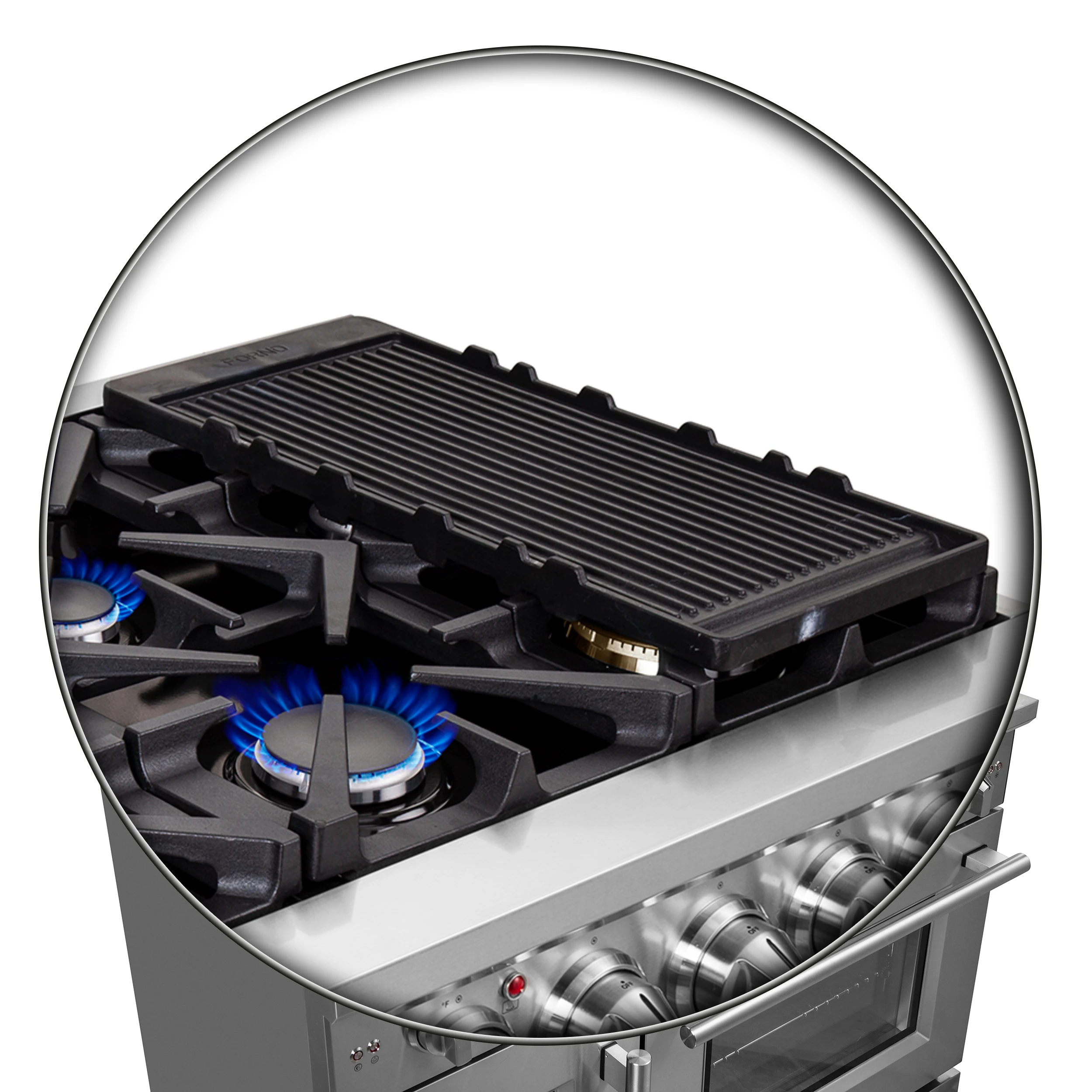 Massimo 48-Inch Freestanding French Door Gas Range, 8 Burners, Convection Oven, Energy Efficient FFSGS643948